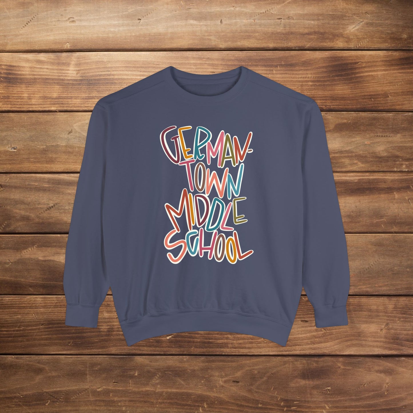 Women's Multi-Colored Germantown Middle School Garment-Dyed Sweatshirt