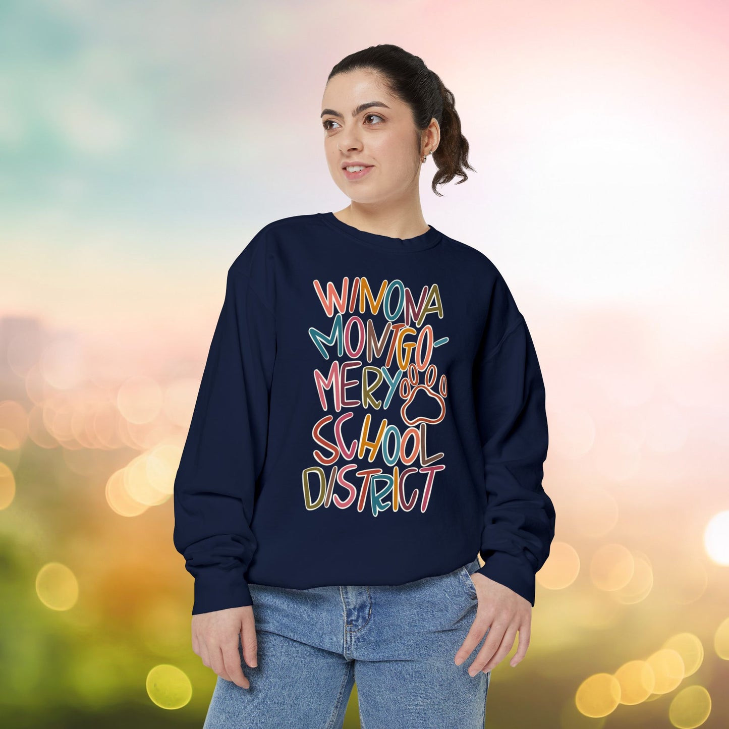 Women's Multi-Colored WMSD Garment-Dyed Sweatshirt