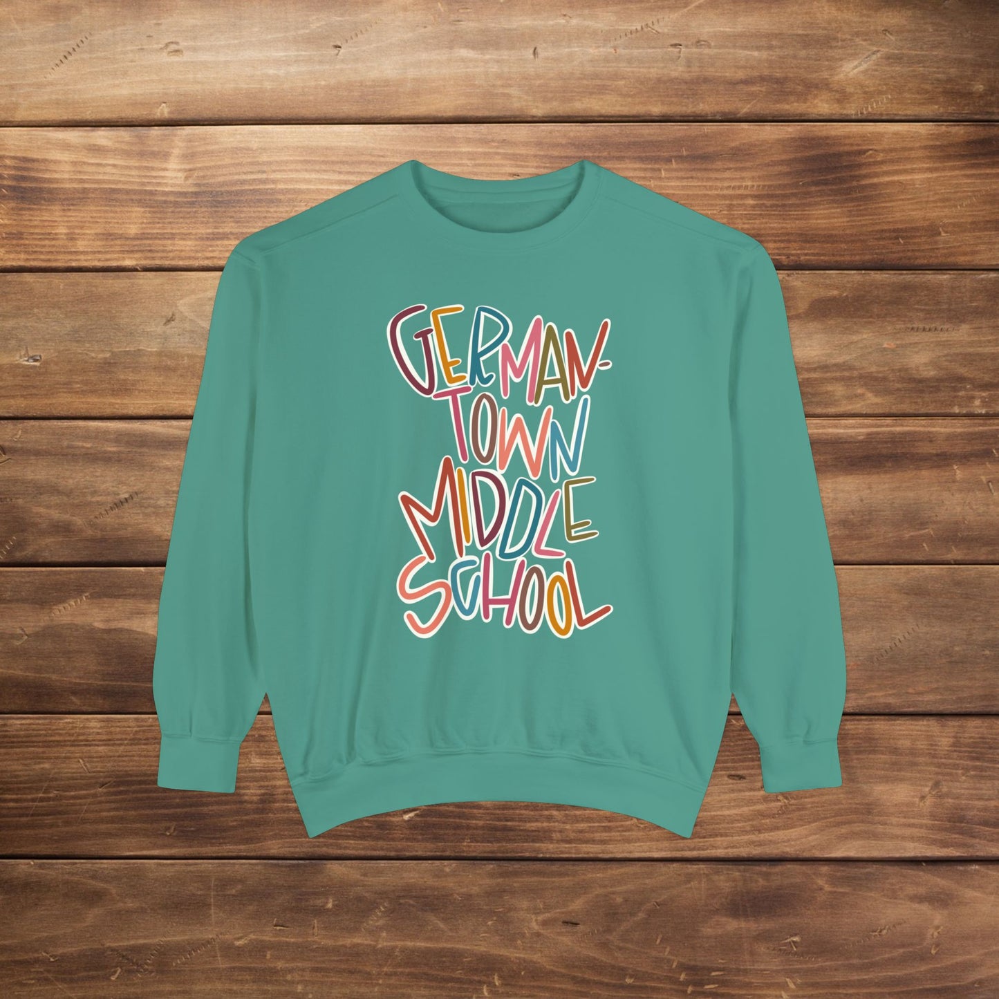 Women's Multi-Colored Germantown Middle School Garment-Dyed Sweatshirt