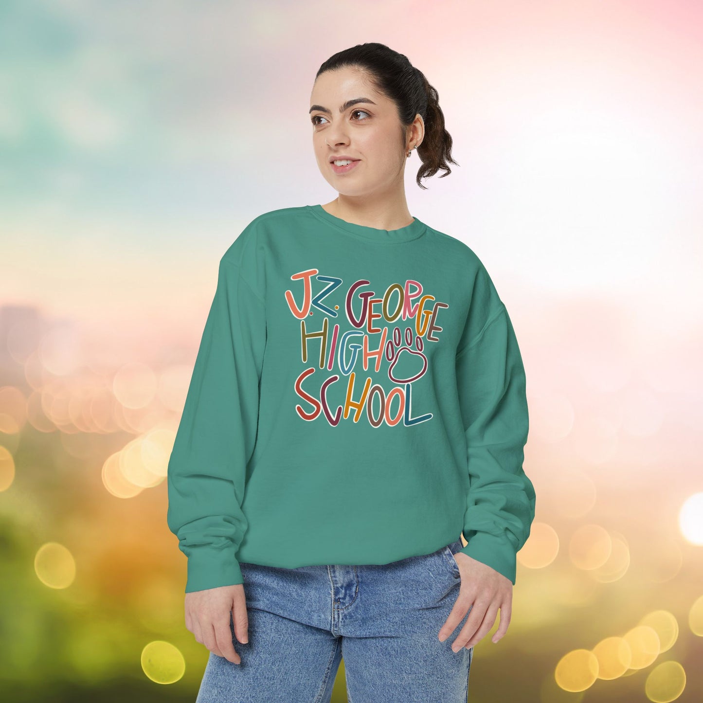 Women's Multi-Colored J.Z. George Garment-Dyed Sweatshirt