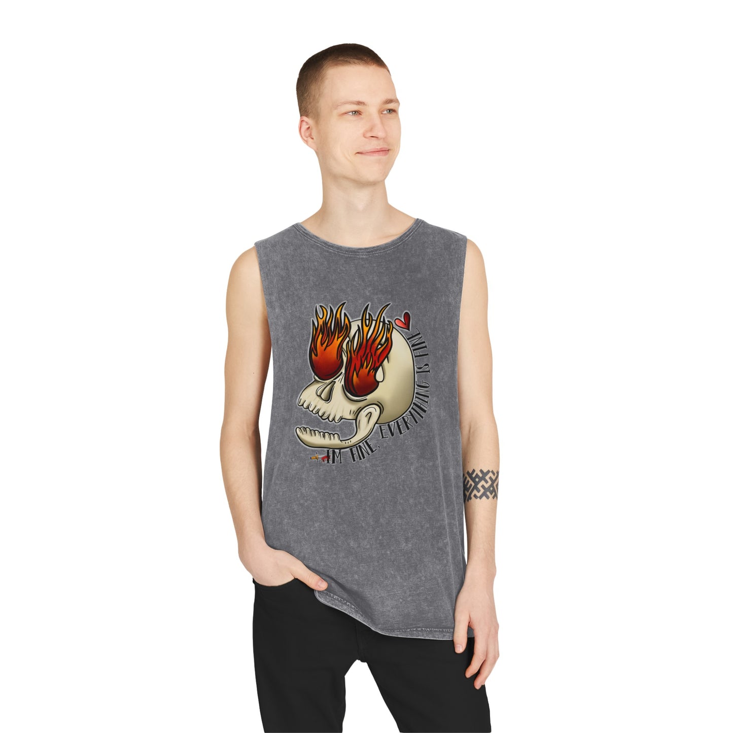 Silly Skull Stonewash Tank Top