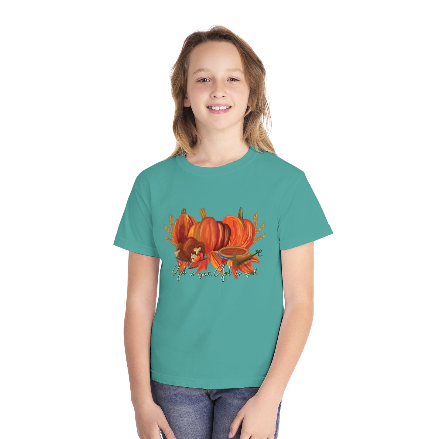 Youth 'God is great, God is good" Fall T-Shirt