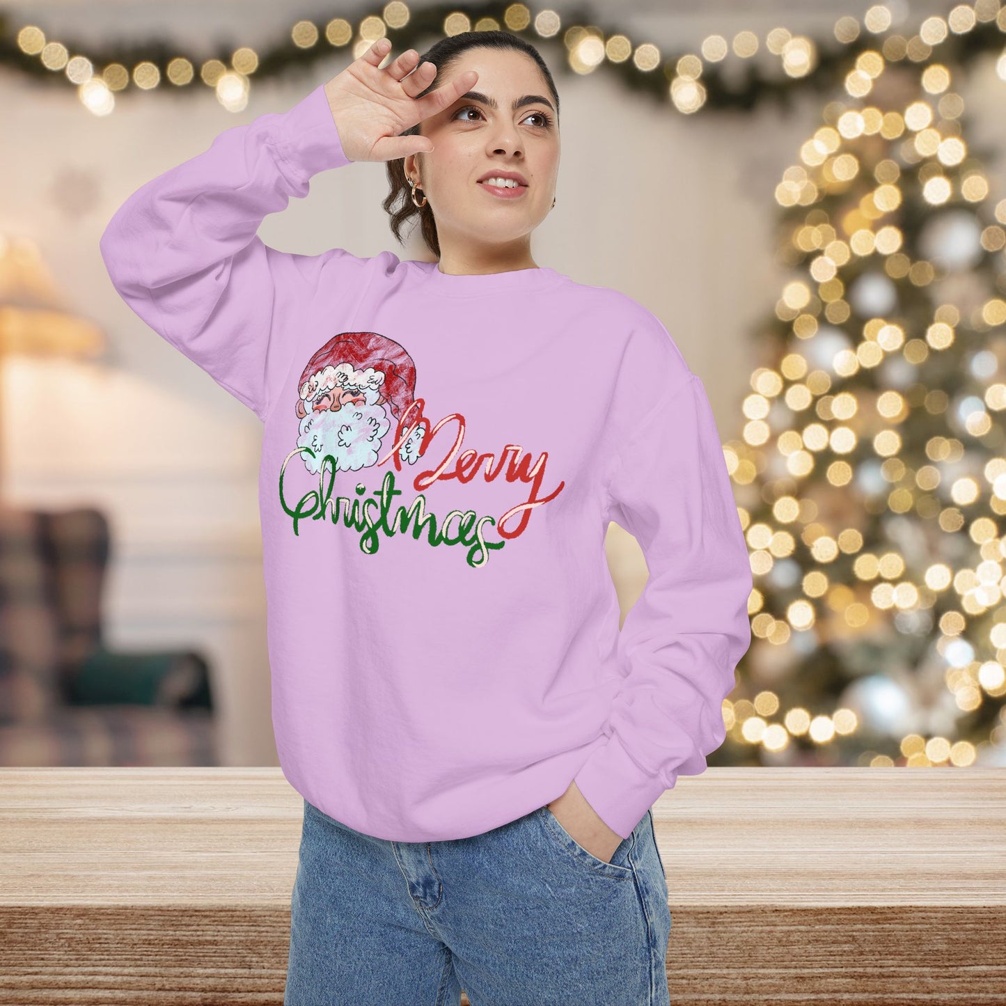 Merry Christmas Garment-Dyed Comfort Colors Sweatshirt