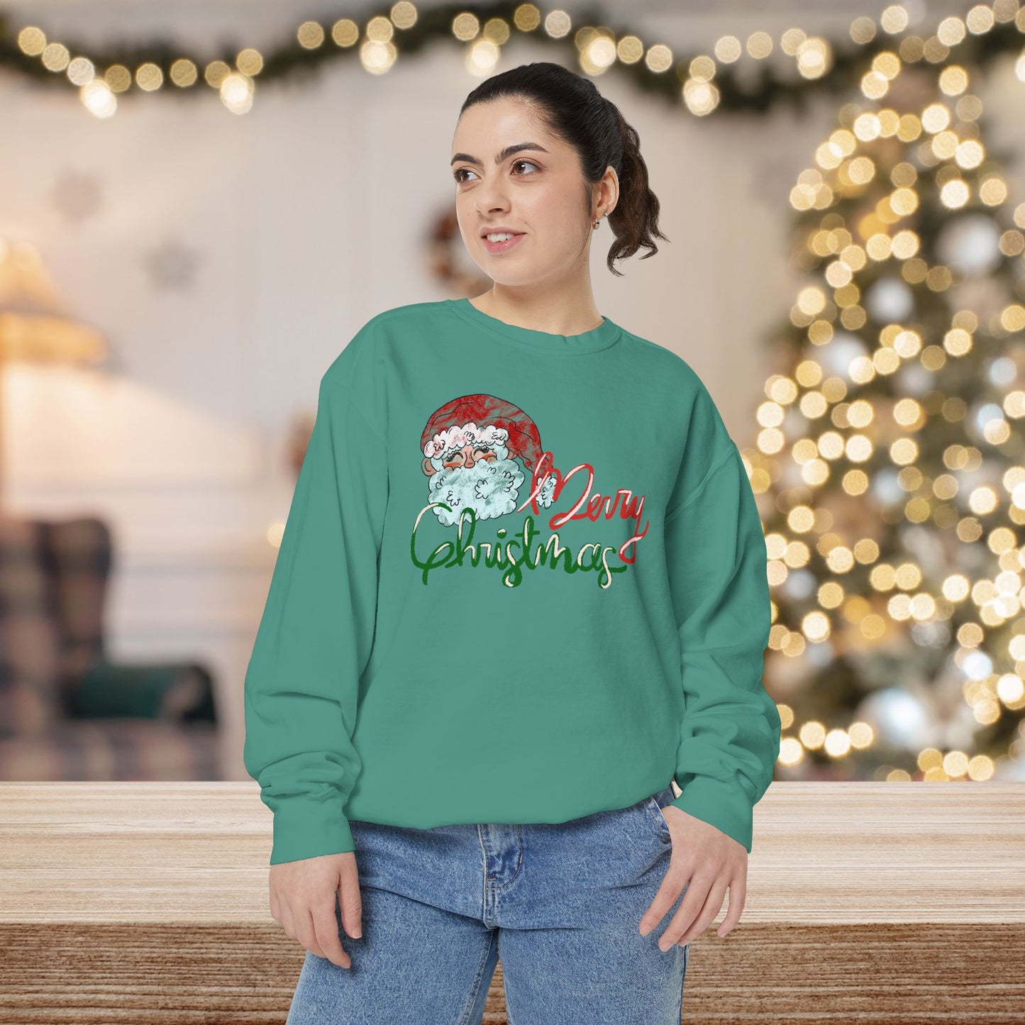 Merry Christmas Garment-Dyed Comfort Colors Sweatshirt