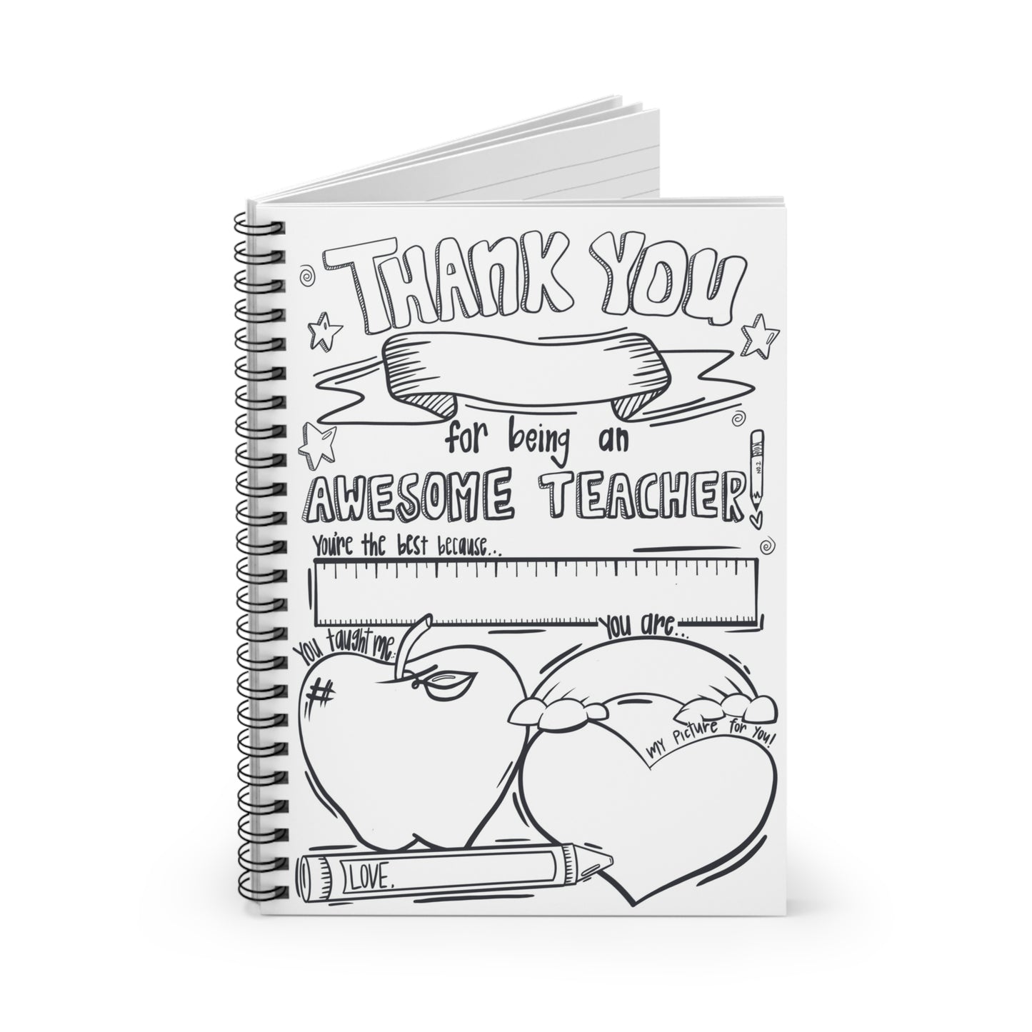 Teacher Appreciation ColorMe Spiral Notebook - Ruled Line