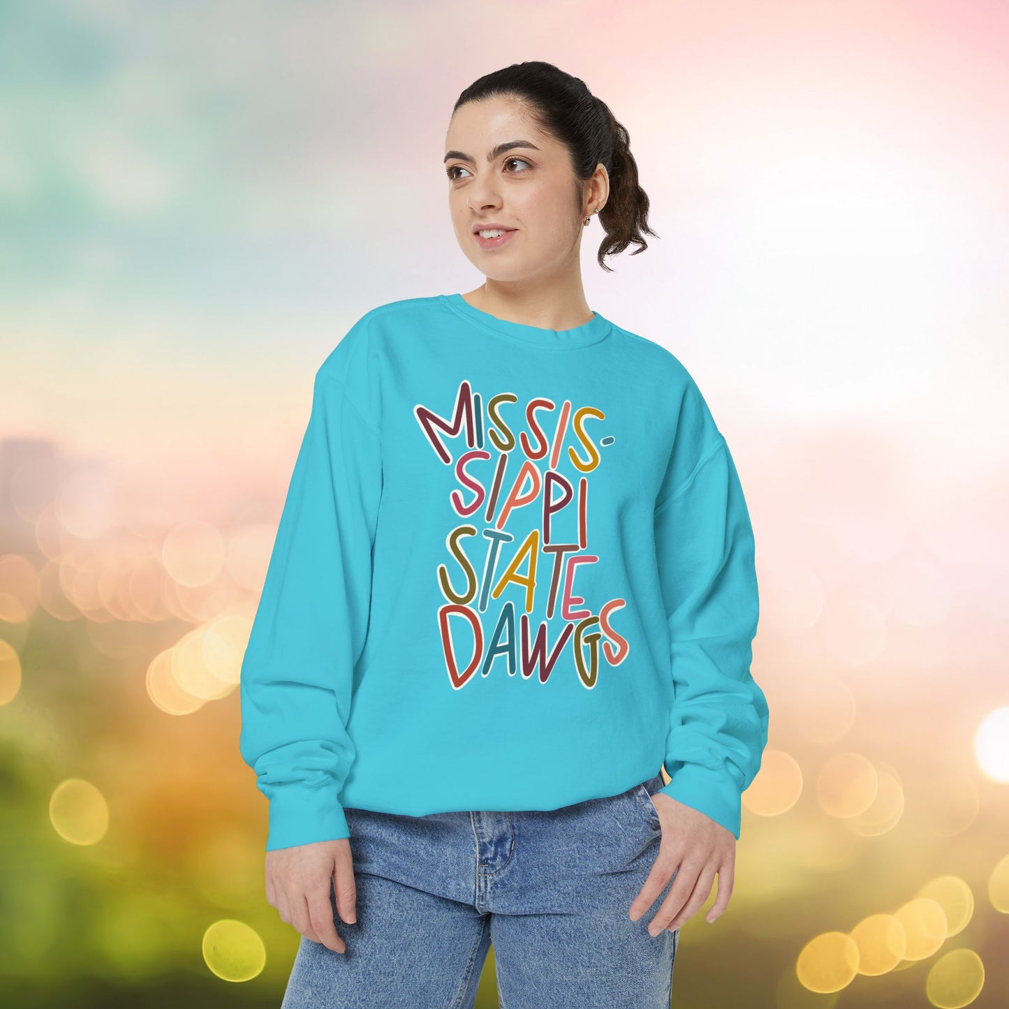 Women's Multi-Colored MS State Garment-Dyed Sweatshirt