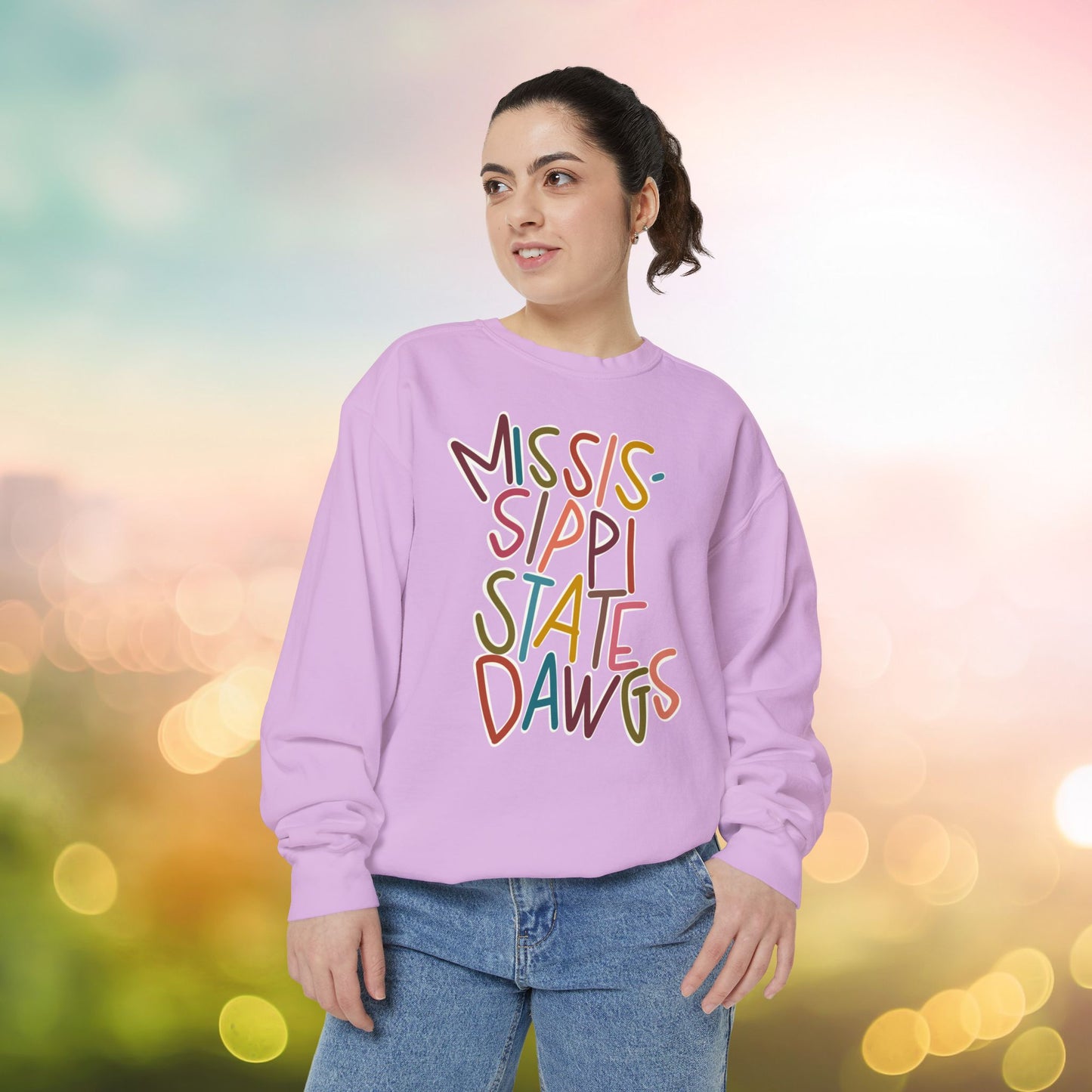 Women's Multi-Colored MS State Garment-Dyed Sweatshirt