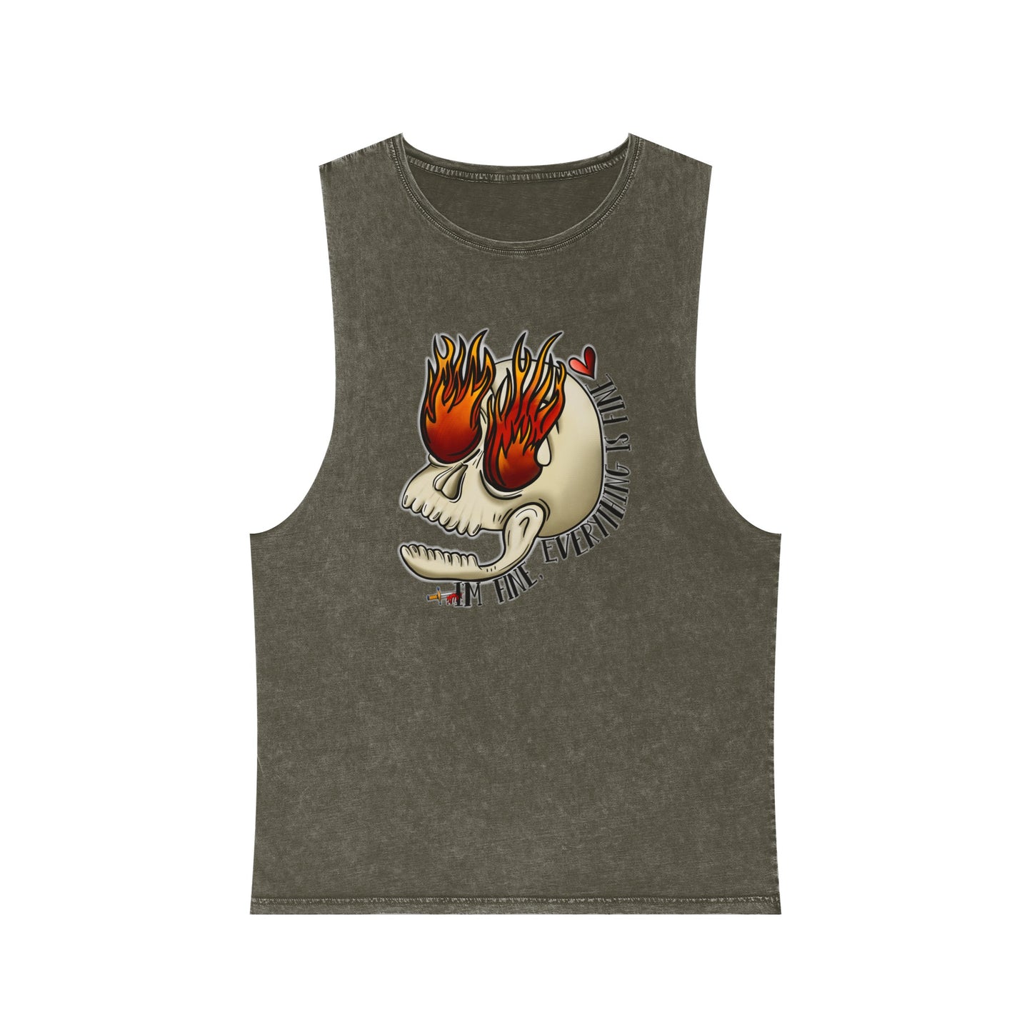 Silly Skull Stonewash Tank Top