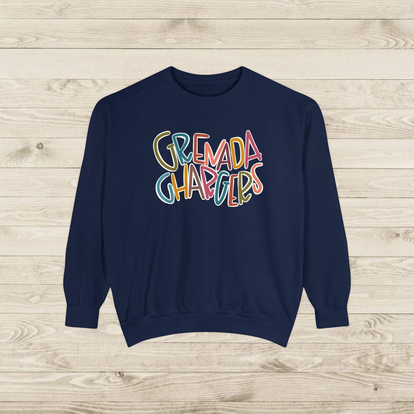 Women's Multi-Colored Grenada Chargers Garment-Dyed Sweatshirt