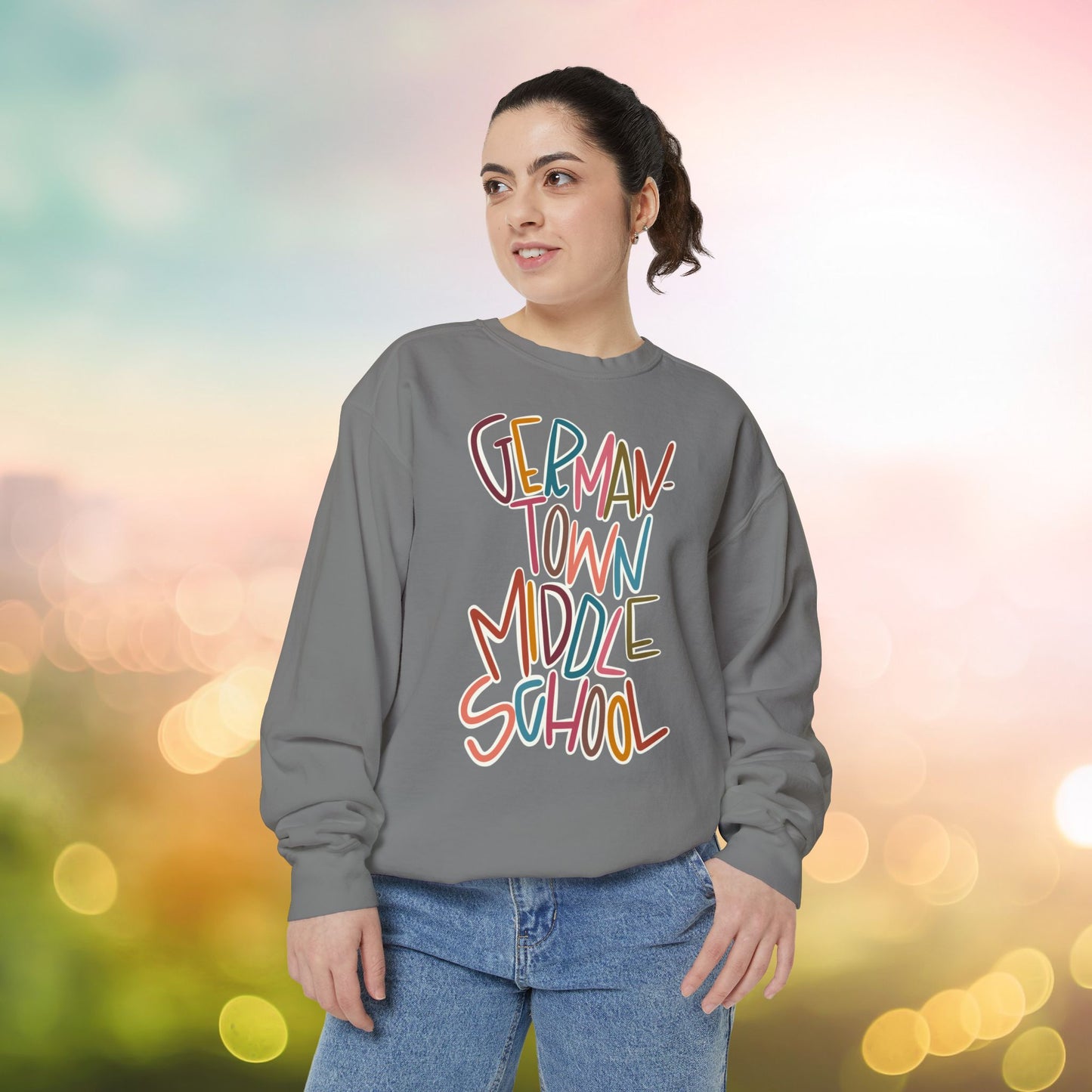 Women's Multi-Colored Germantown Middle School Garment-Dyed Sweatshirt