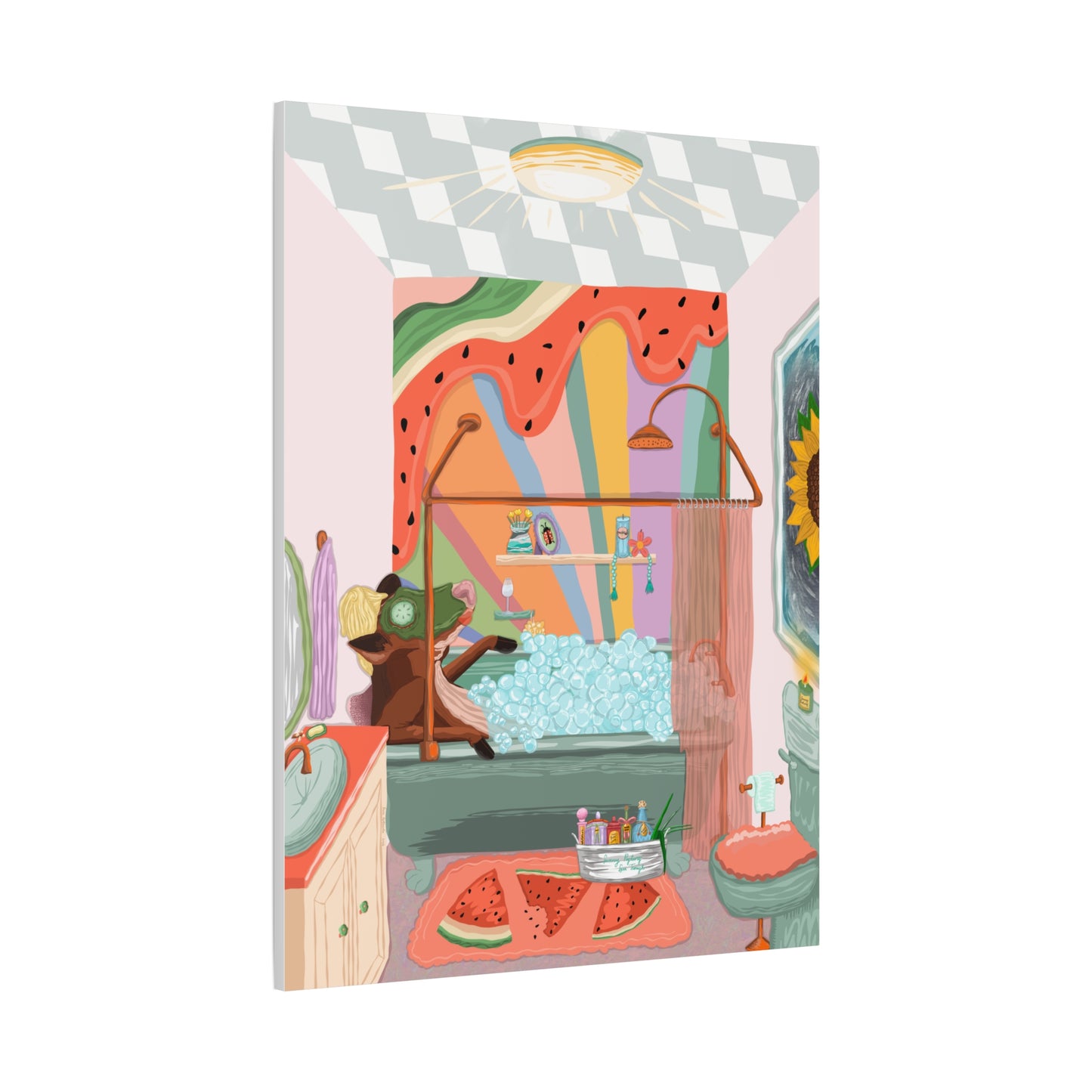 "Bubbley MOO-d" - Canvas Print Wall Art