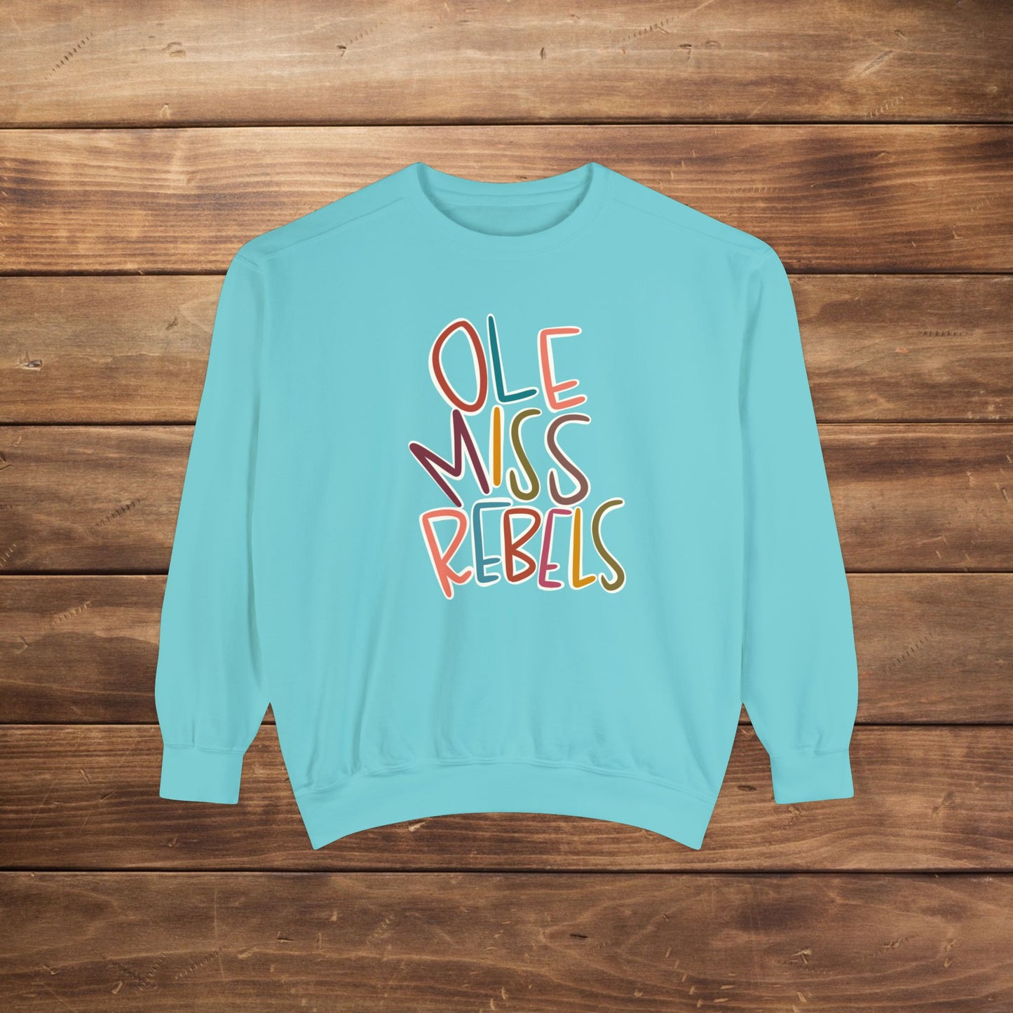 Women's Multi-Colored Ole Miss Garment-Dyed Sweatshirt