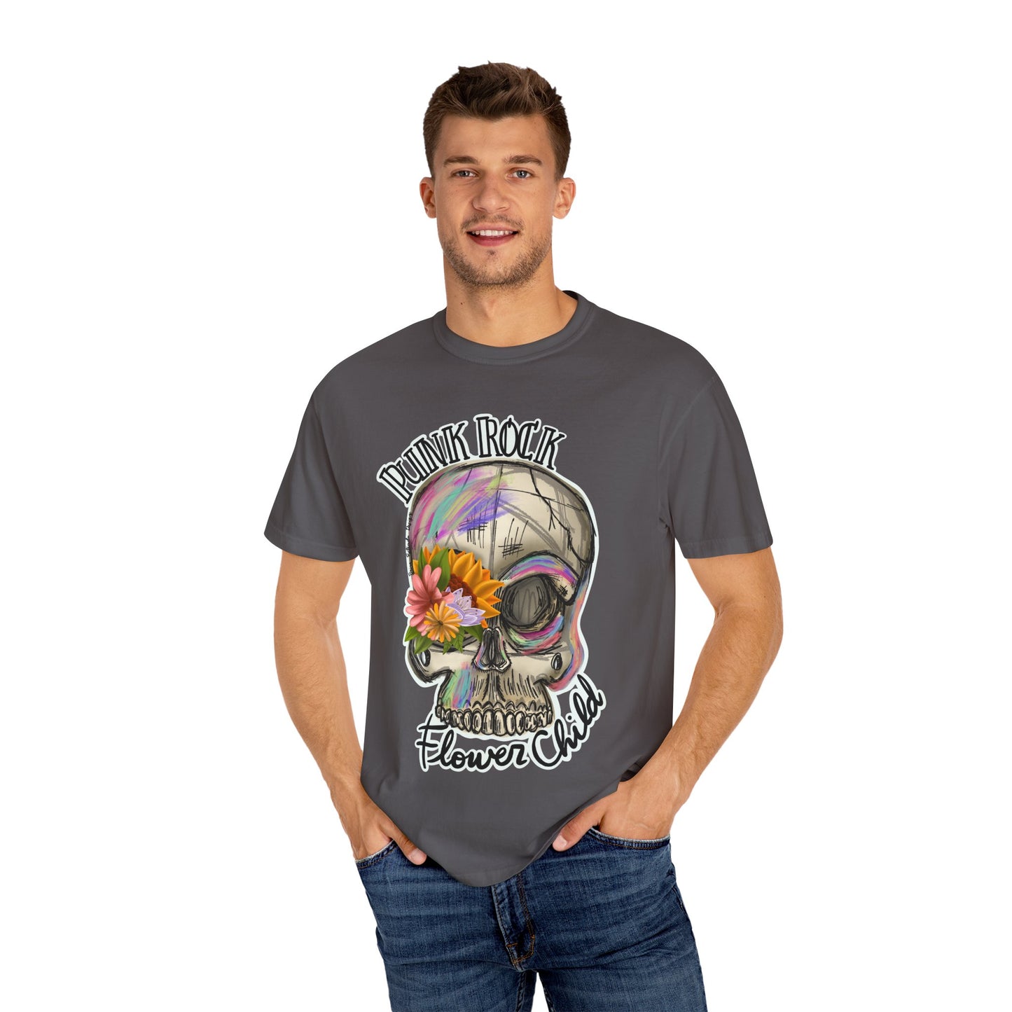 Punk Rock Flower Child T-Shirt - Unisex Graphic Tee