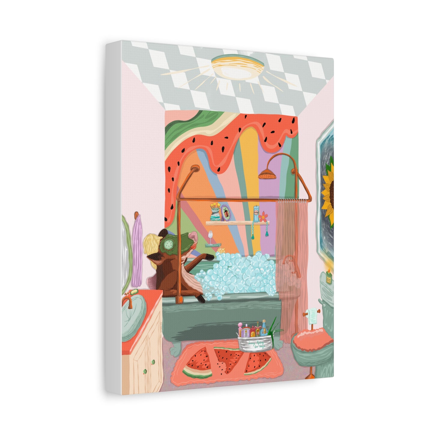 "Bubbley MOO-d" - Canvas Print Wall Art