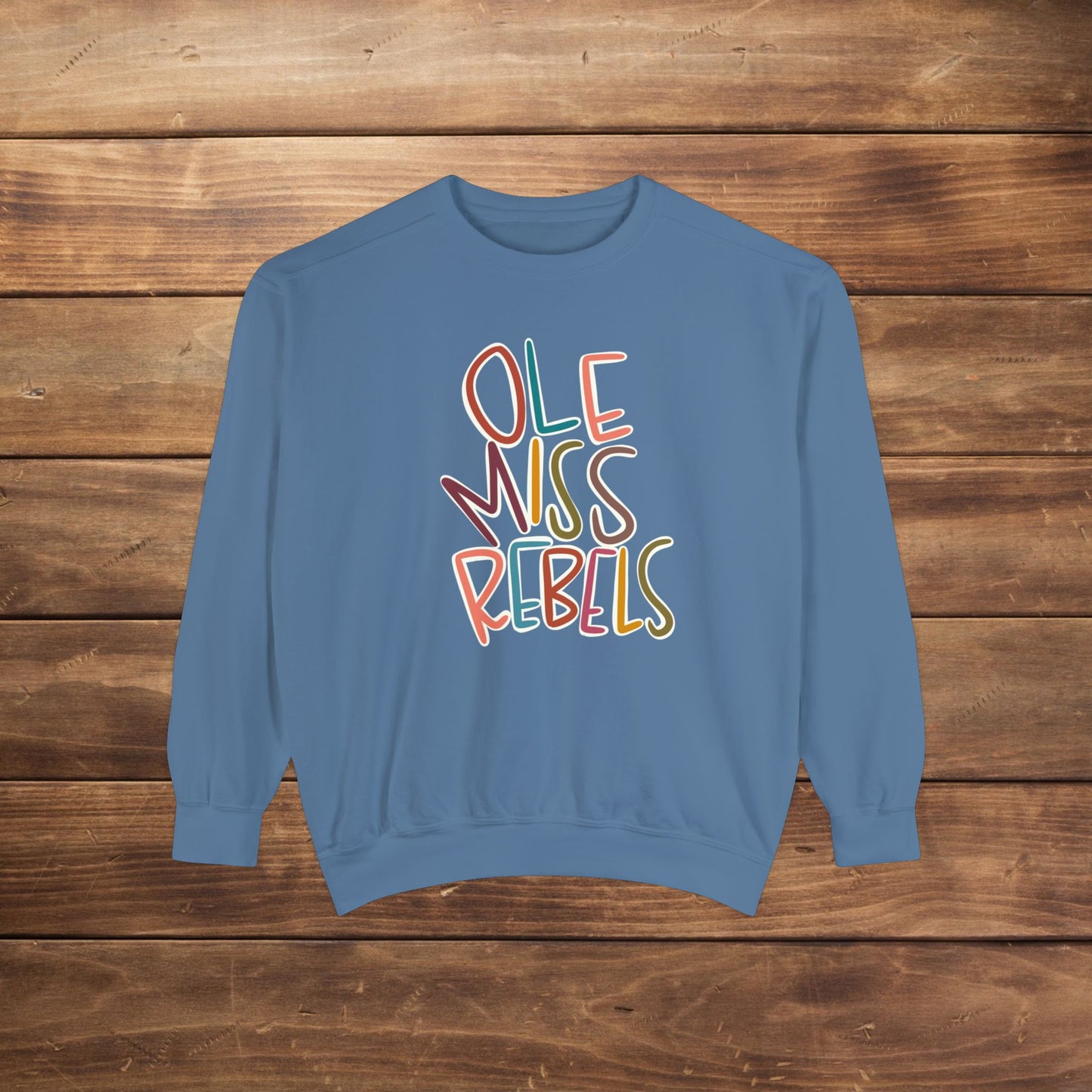 Women's Multi-Colored Ole Miss Garment-Dyed Sweatshirt