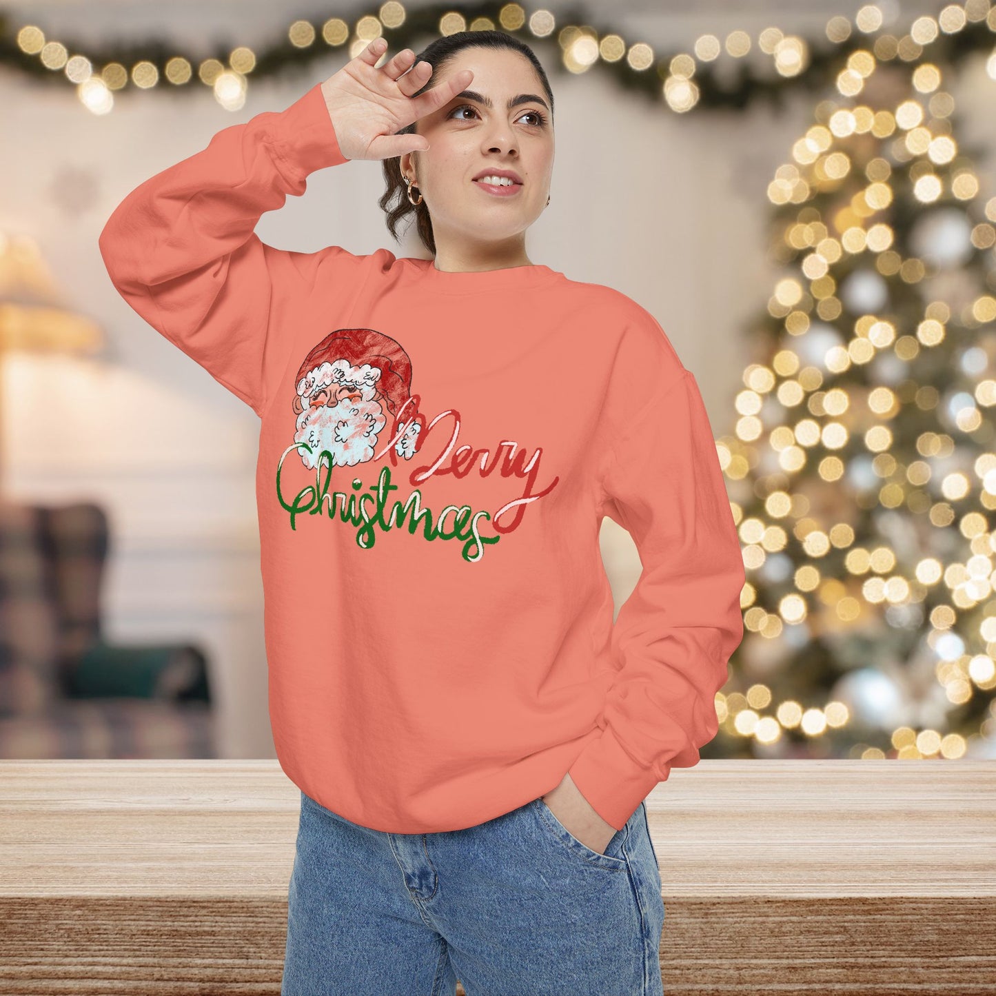 Merry Christmas Garment-Dyed Comfort Colors Sweatshirt