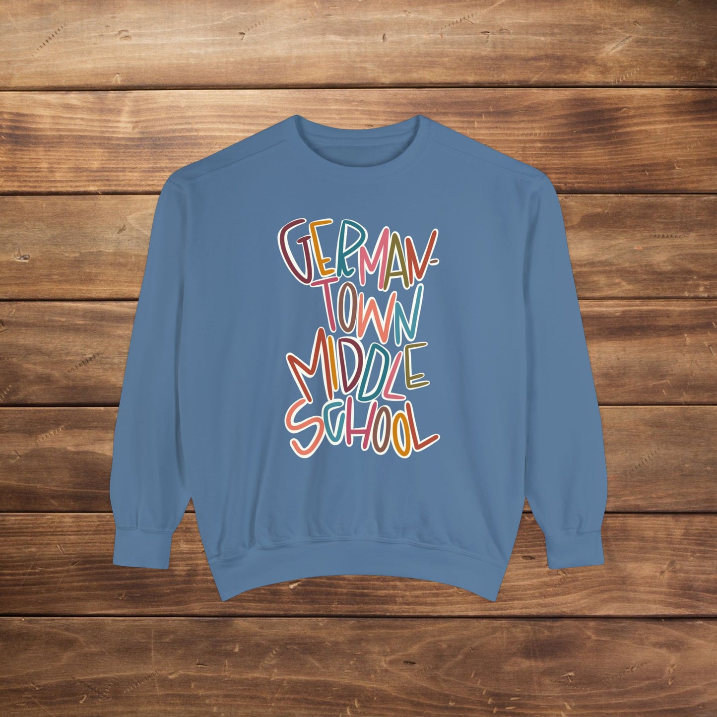 Women's Multi-Colored Germantown Middle School Garment-Dyed Sweatshirt