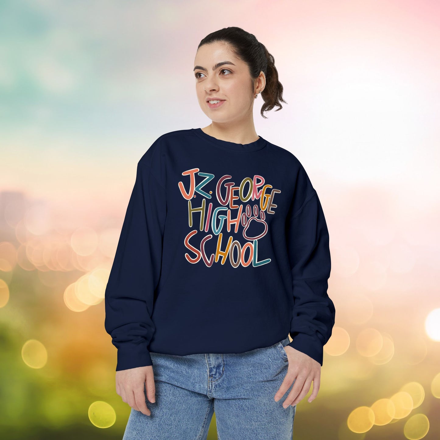 Women's Multi-Colored J.Z. George Garment-Dyed Sweatshirt