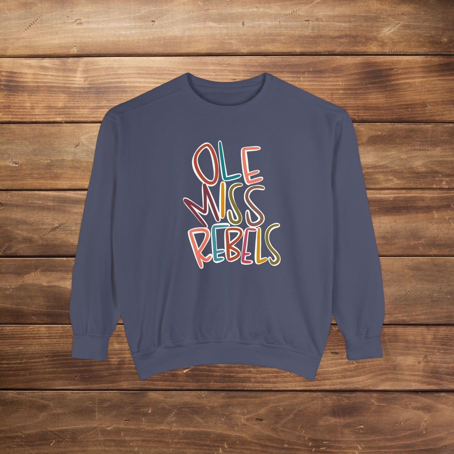 Women's Multi-Colored Ole Miss Garment-Dyed Sweatshirt