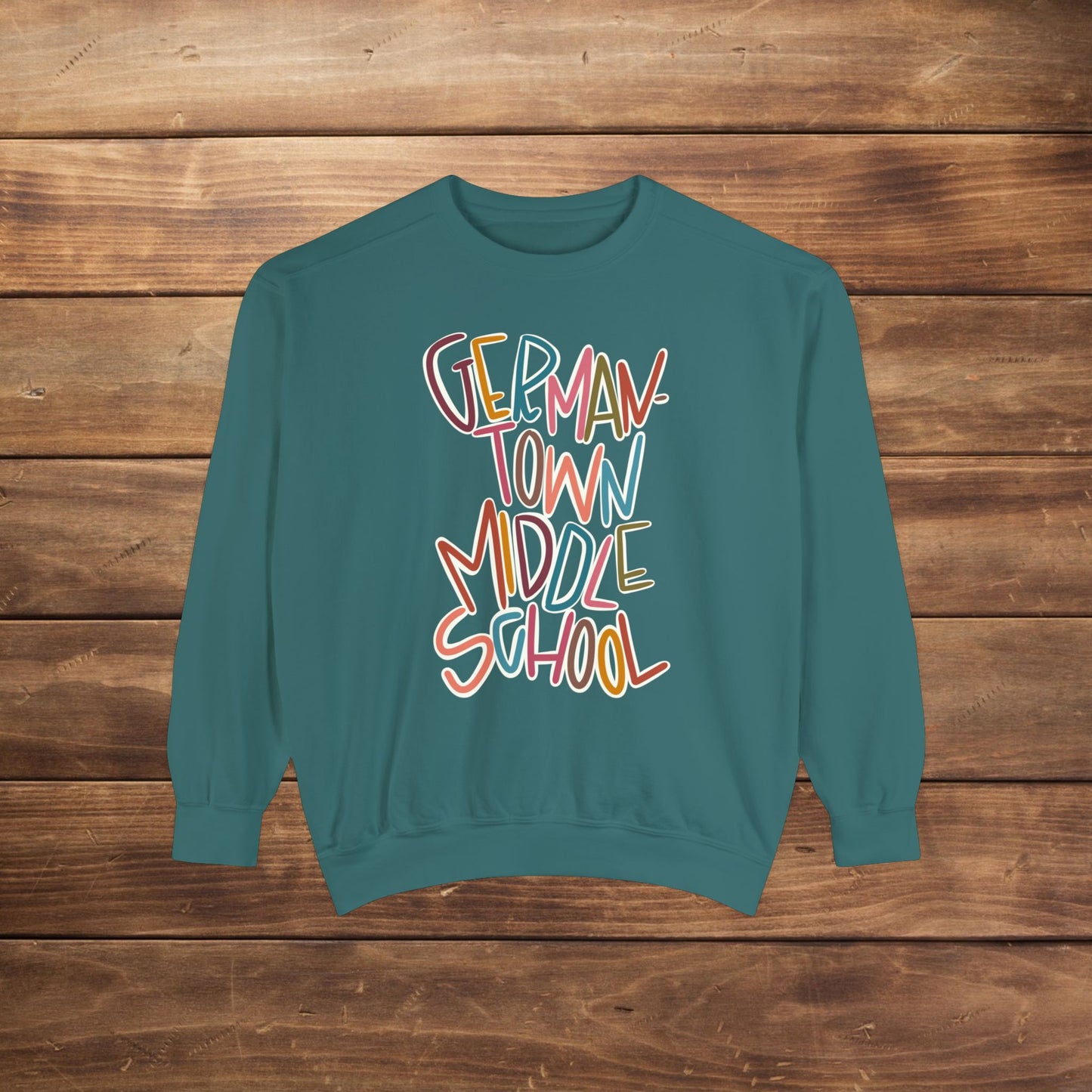 Women's Multi-Colored Germantown Middle School Garment-Dyed Sweatshirt
