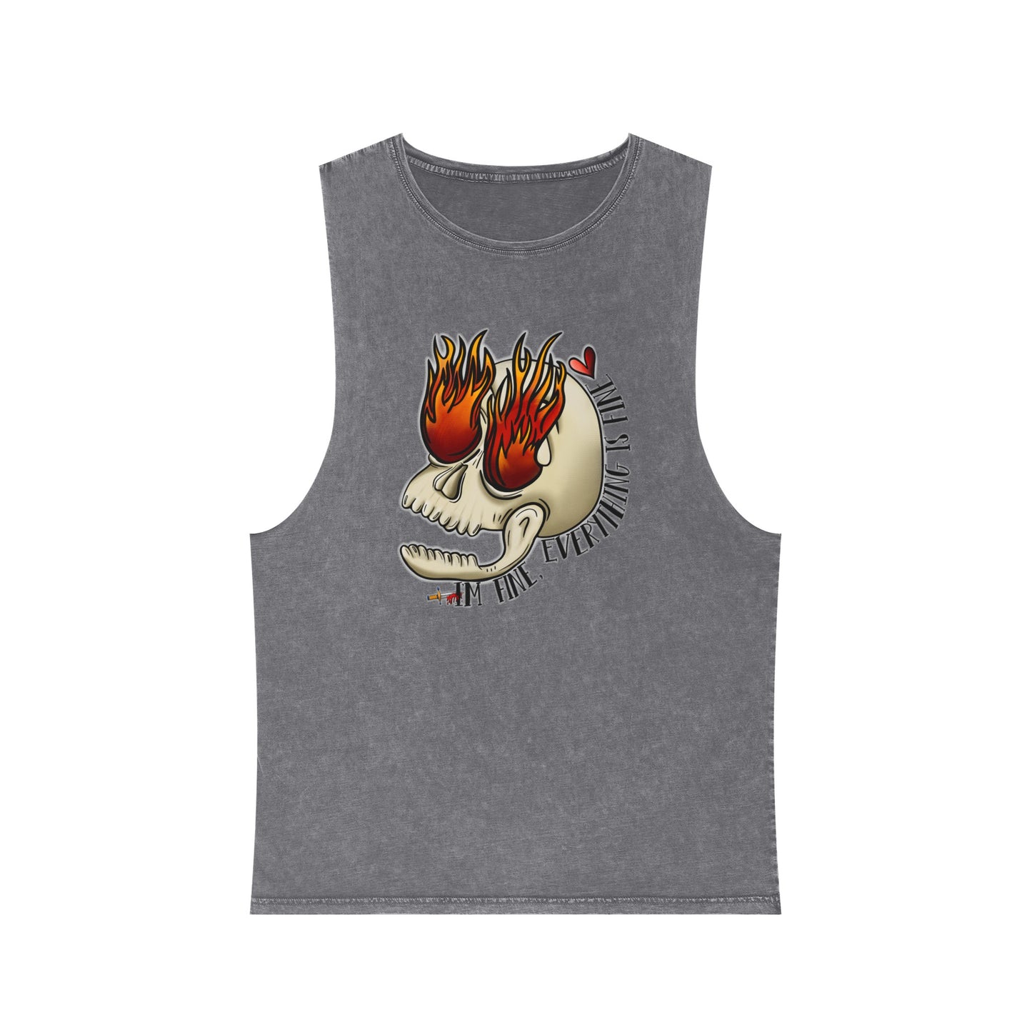 Silly Skull Stonewash Tank Top