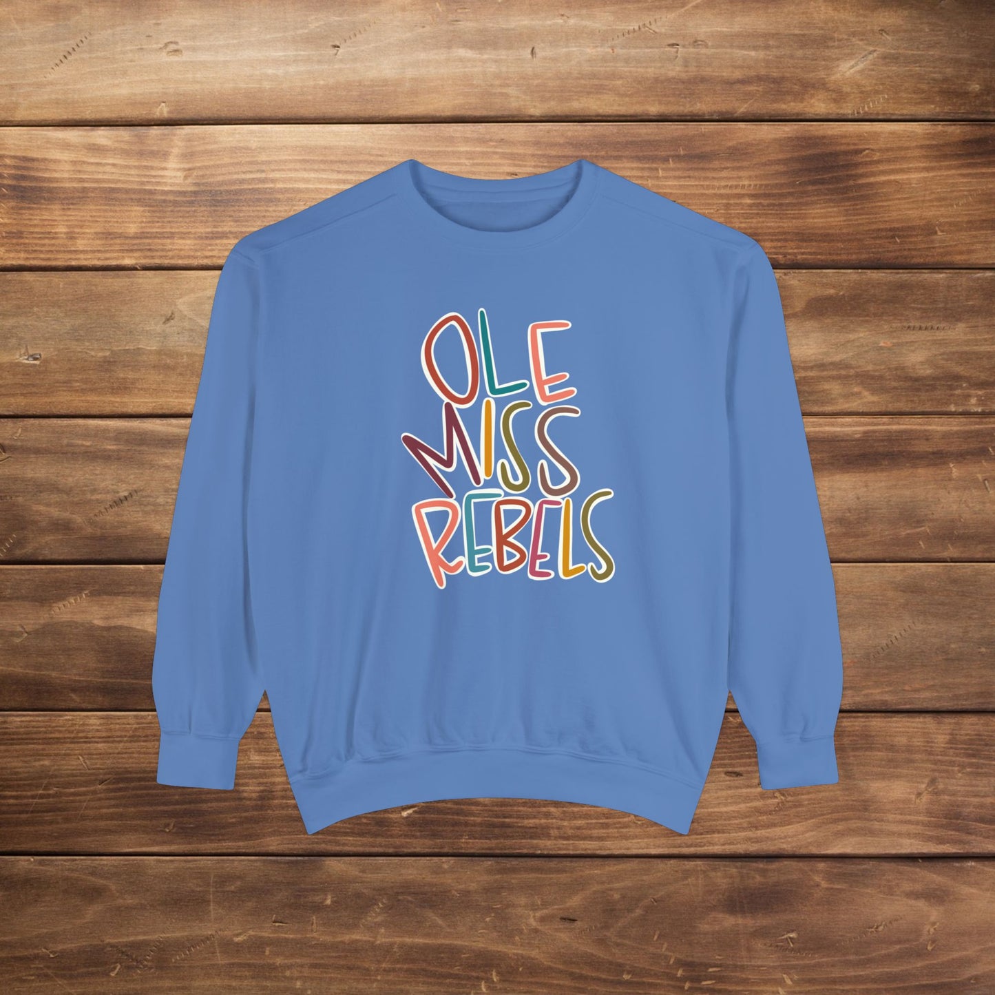 Women's Multi-Colored Ole Miss Garment-Dyed Sweatshirt