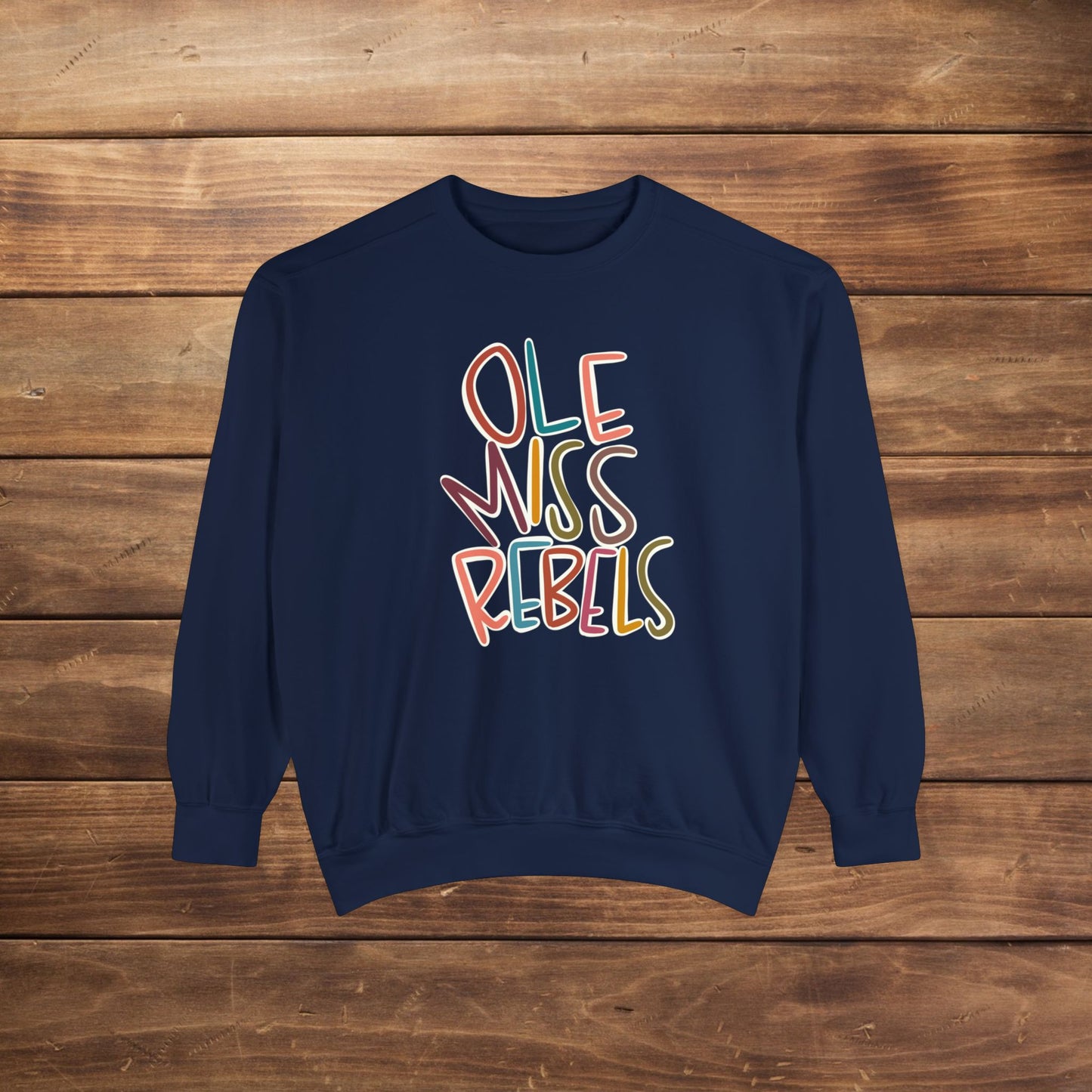 Women's Multi-Colored Ole Miss Garment-Dyed Sweatshirt
