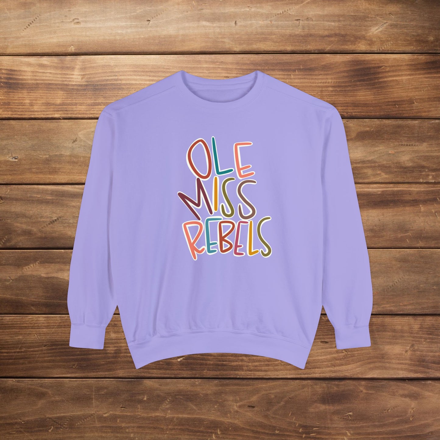 Women's Multi-Colored Ole Miss Garment-Dyed Sweatshirt