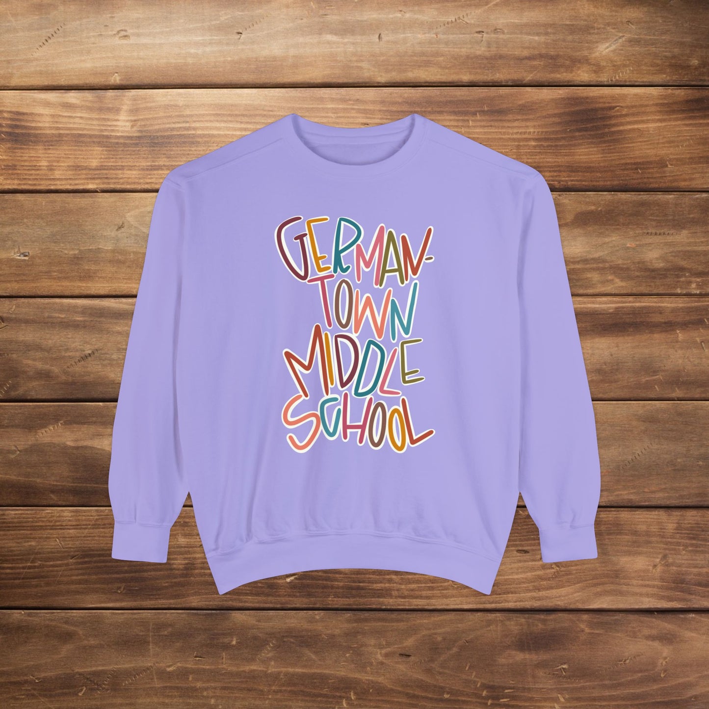 Women's Multi-Colored Germantown Middle School Garment-Dyed Sweatshirt