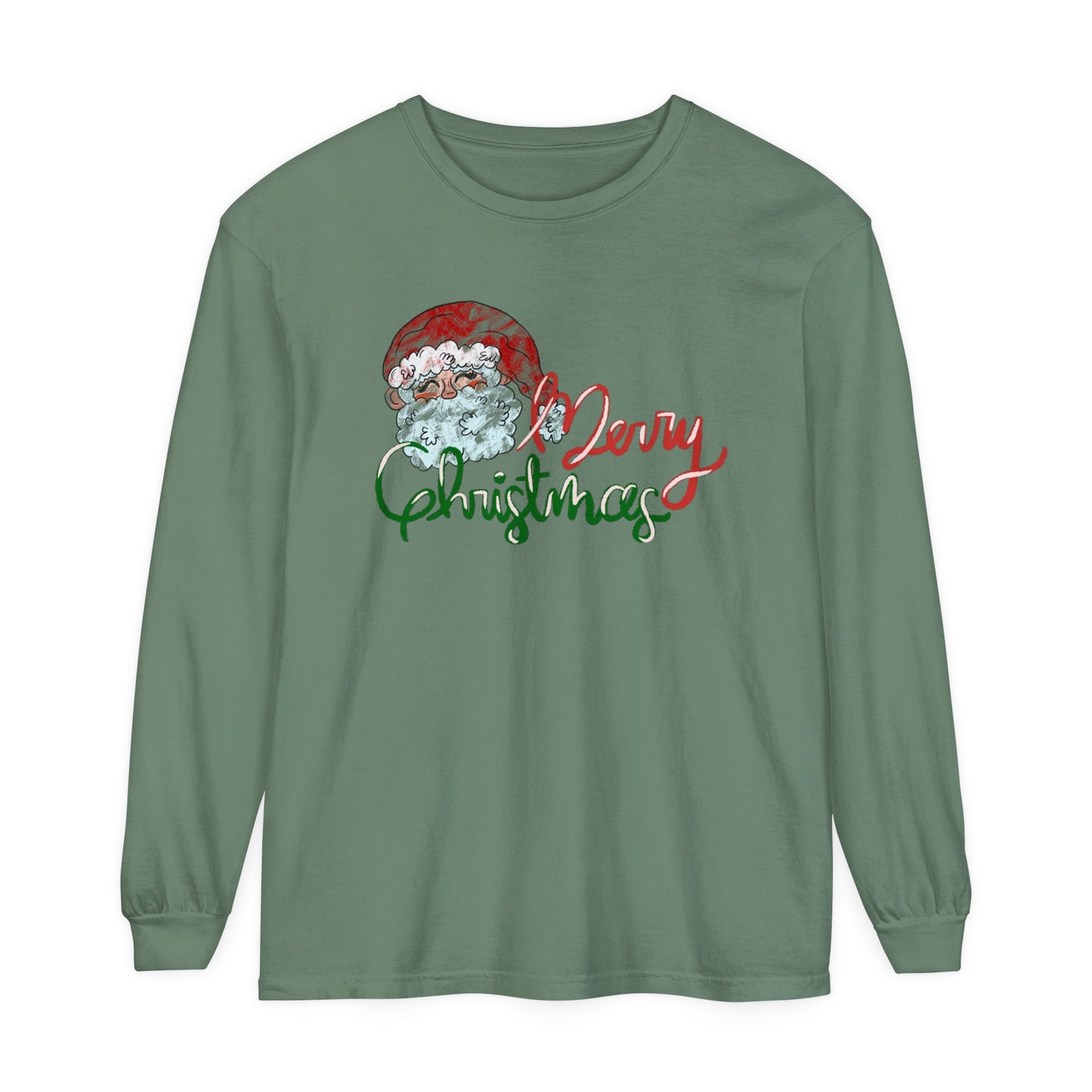 Merry Christmas Long Sleeve Comfort Colors T-Shirt