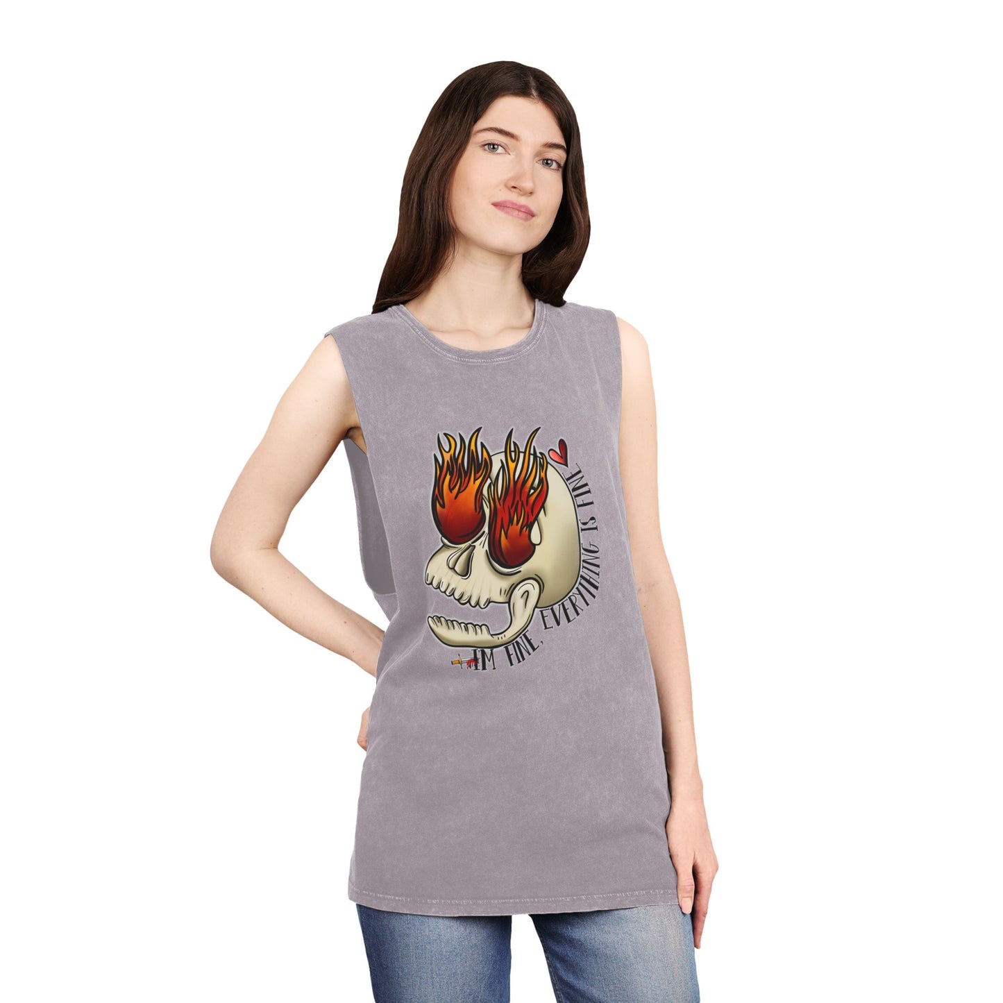 Silly Skull Stonewash Tank Top