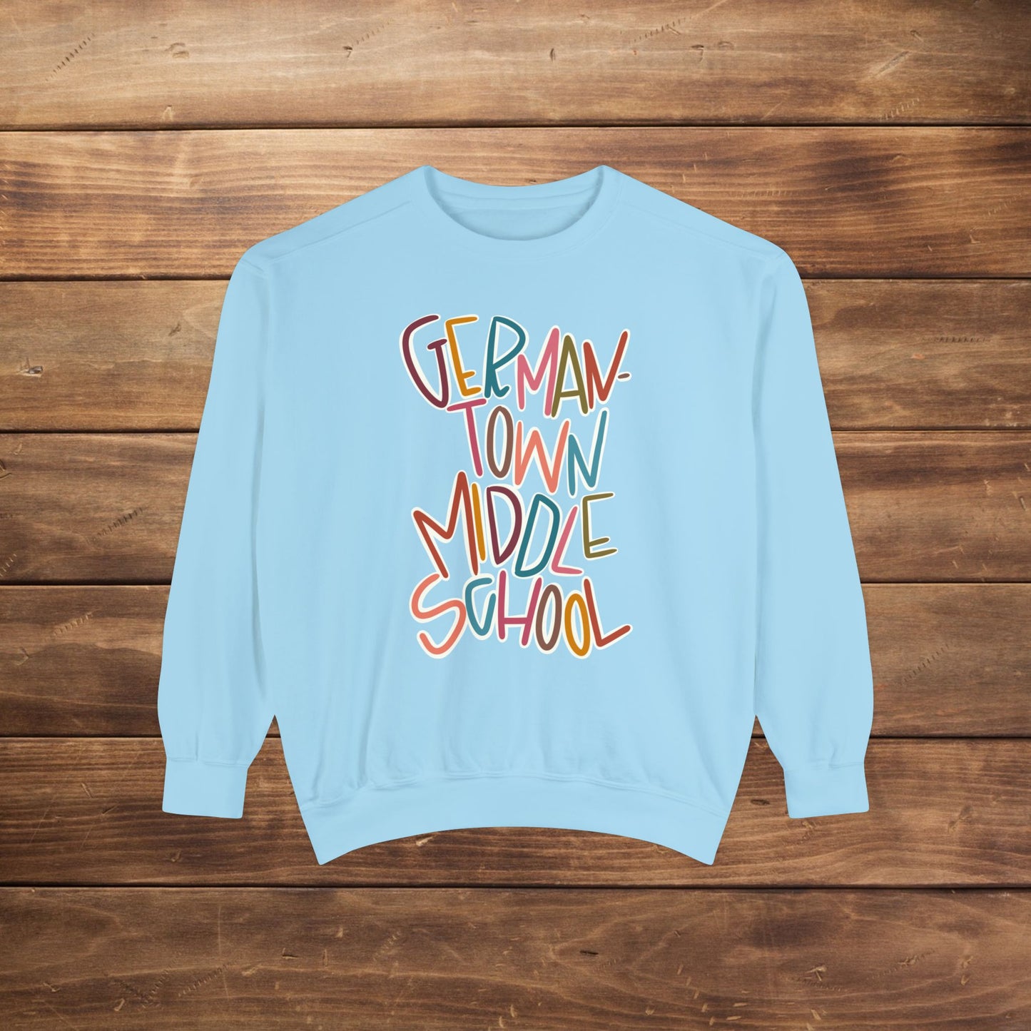 Women's Multi-Colored Germantown Middle School Garment-Dyed Sweatshirt
