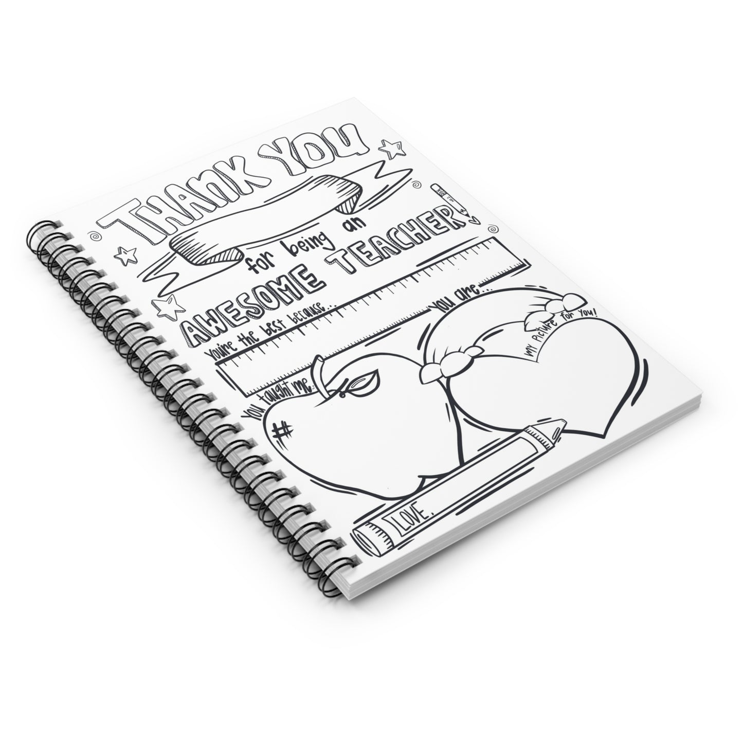 Teacher Appreciation ColorMe Spiral Notebook - Ruled Line