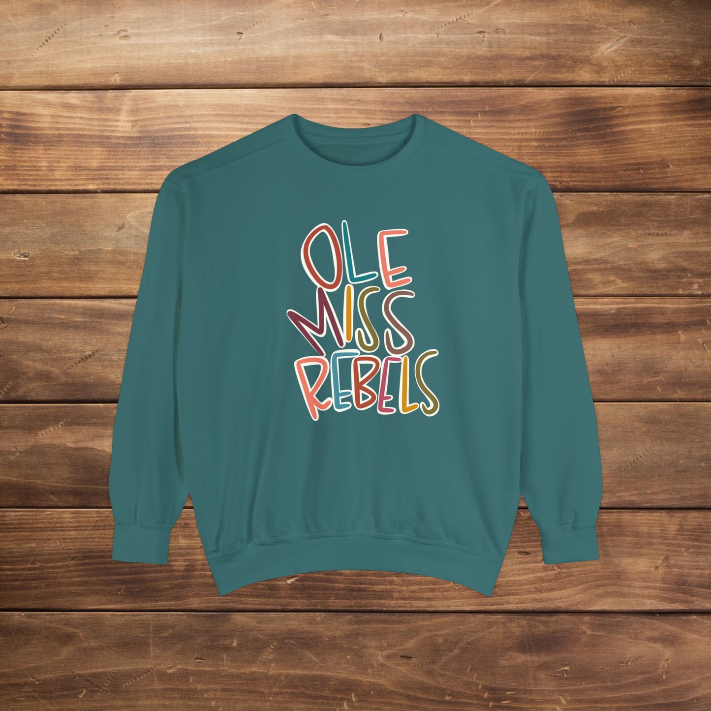 Women's Multi-Colored Ole Miss Garment-Dyed Sweatshirt