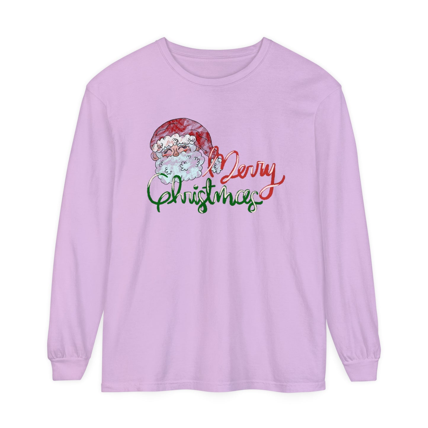 Merry Christmas Long Sleeve Comfort Colors T-Shirt