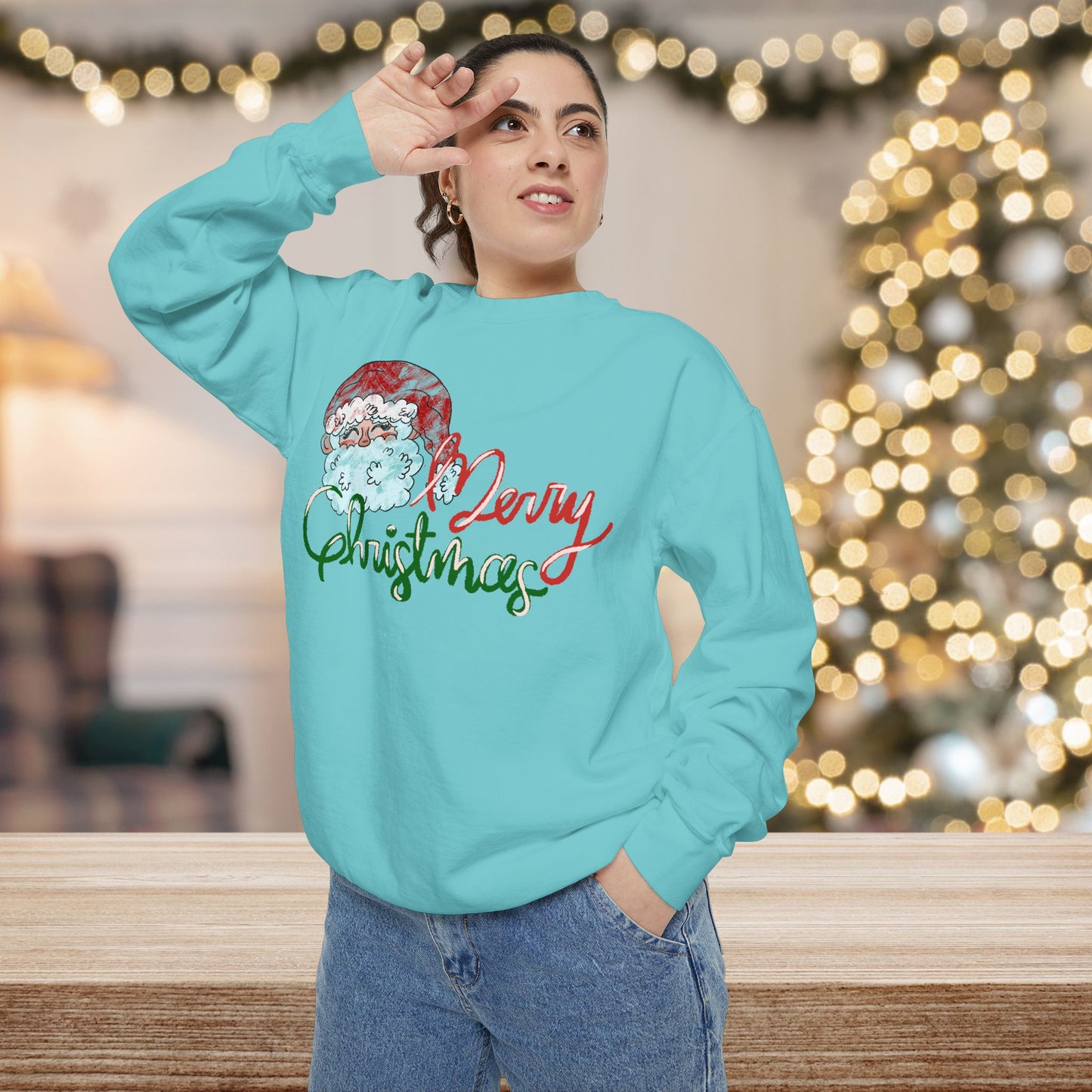 Merry Christmas Garment-Dyed Comfort Colors Sweatshirt