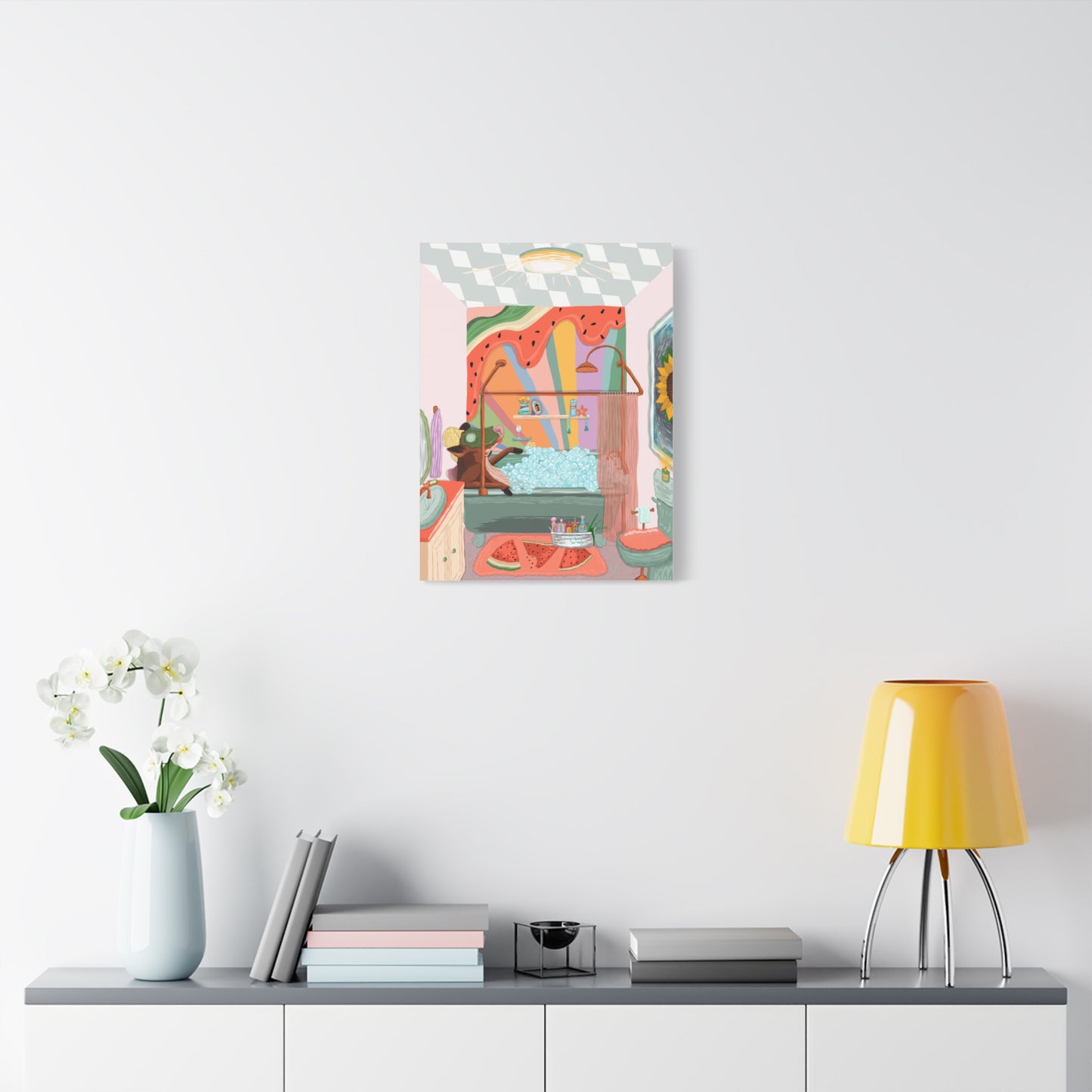 "Bubbley MOO-d" - Canvas Print Wall Art