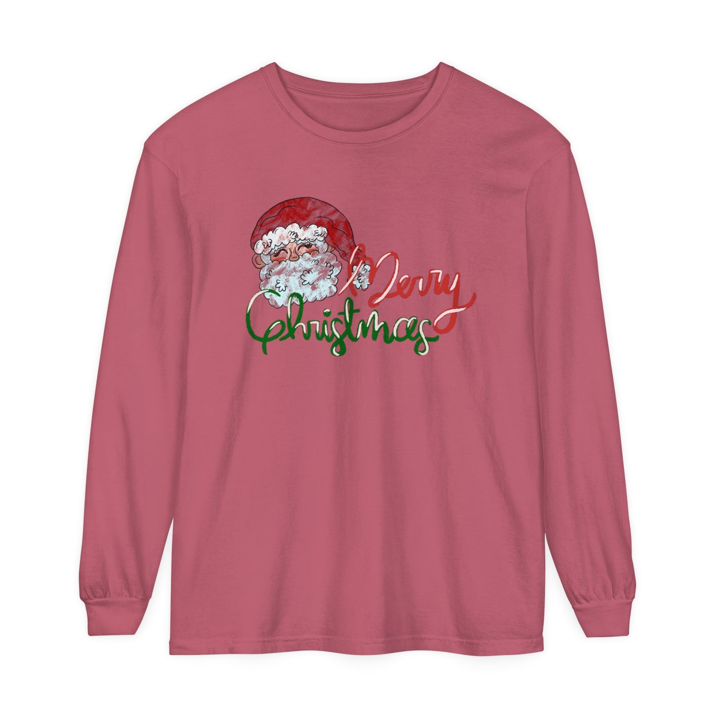 Merry Christmas Long Sleeve Comfort Colors T-Shirt