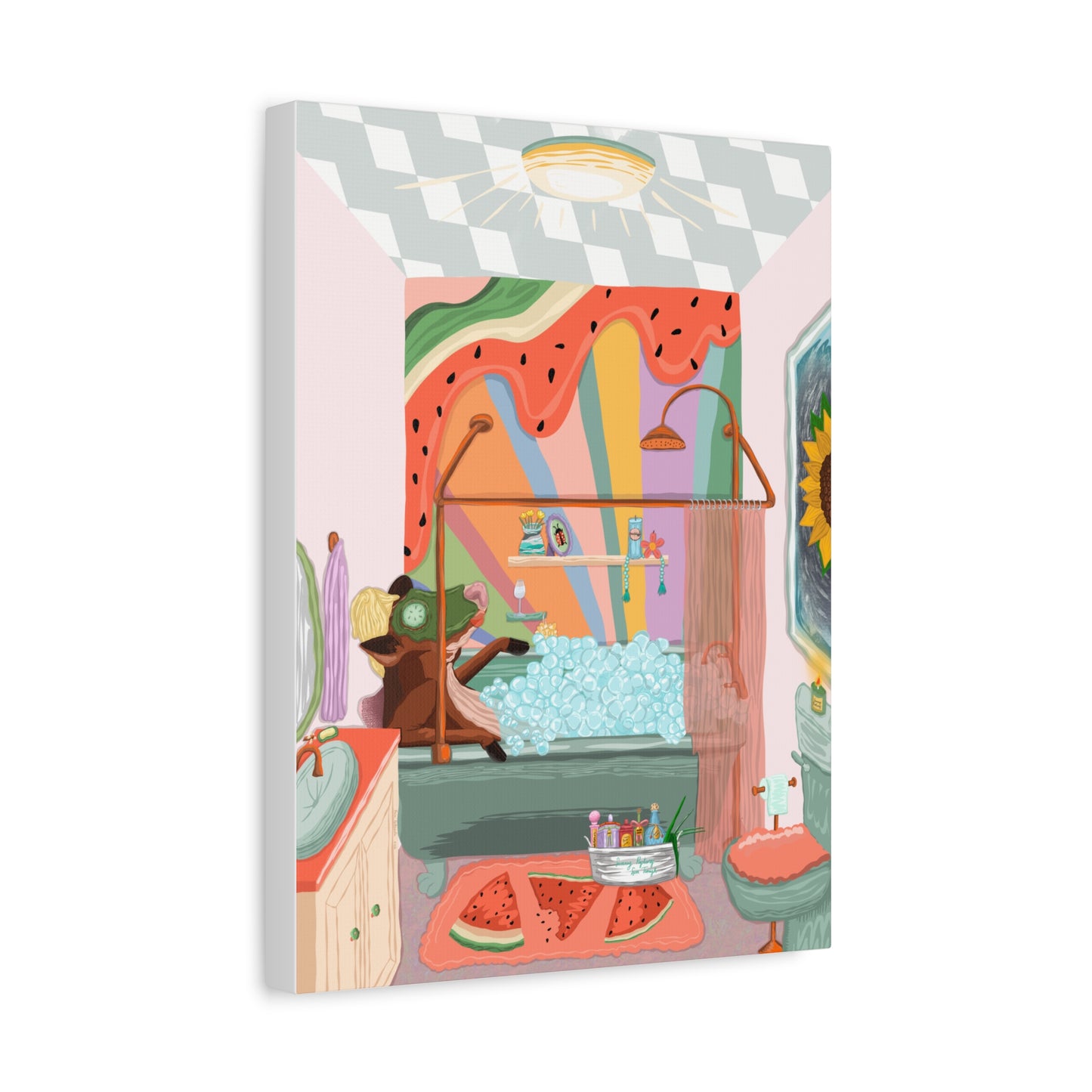 "Bubbley MOO-d" - Canvas Print Wall Art