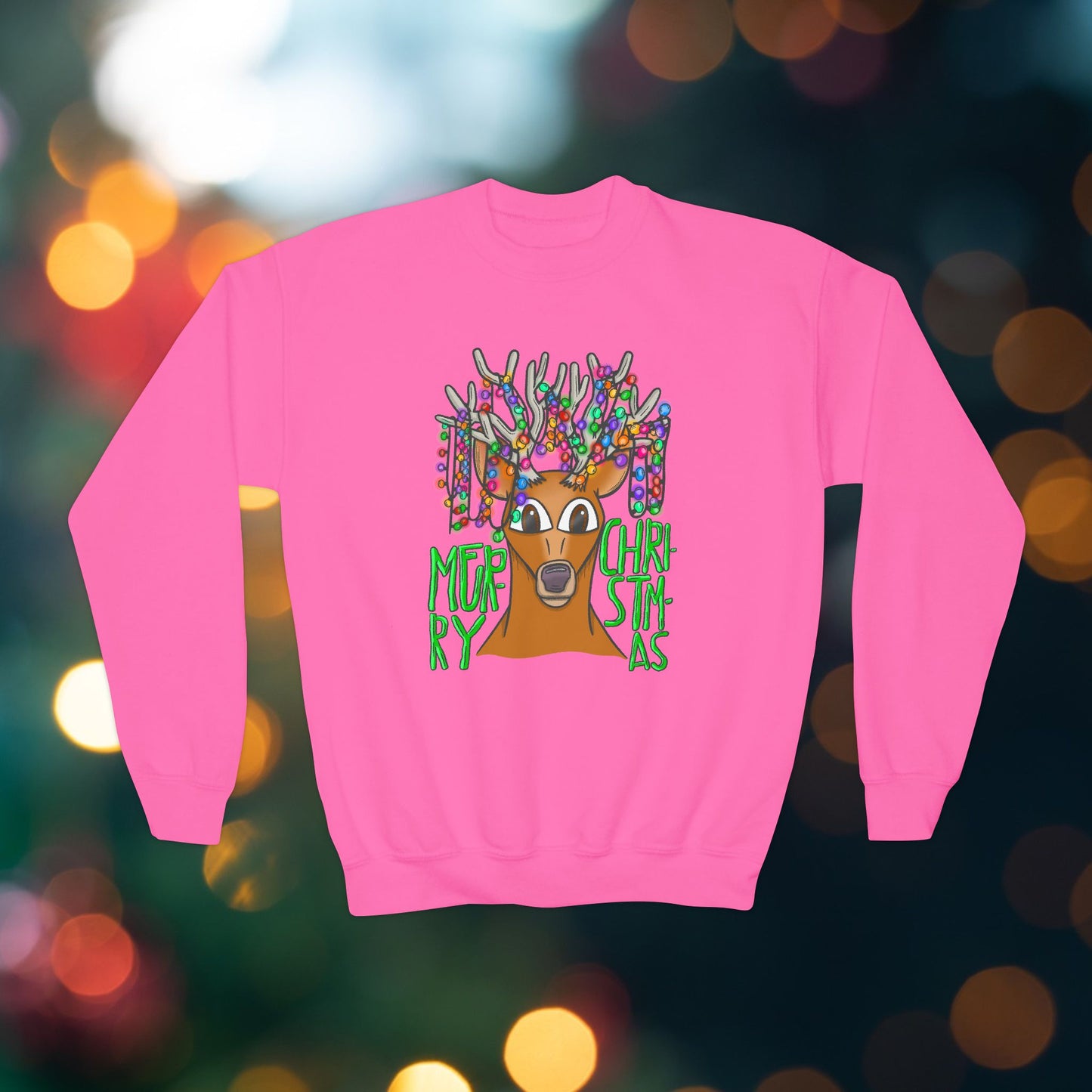 Youth Merry Christmas Reindeer Sweatshirt