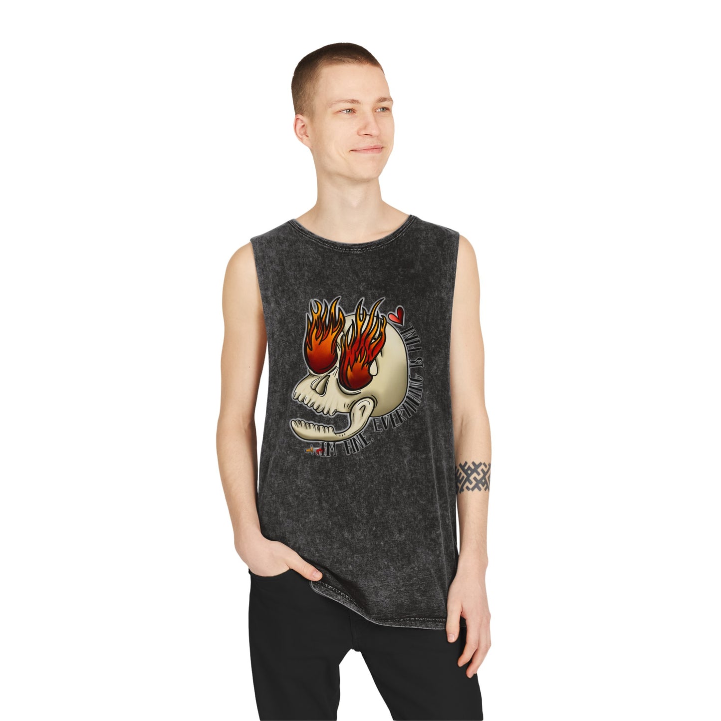 Silly Skull Stonewash Tank Top