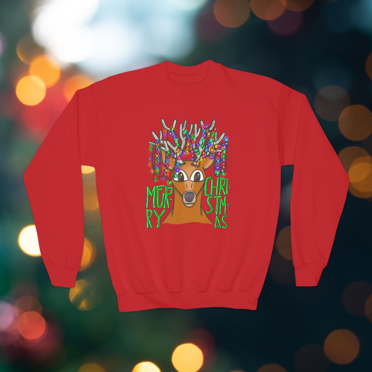 Youth Merry Christmas Reindeer Sweatshirt