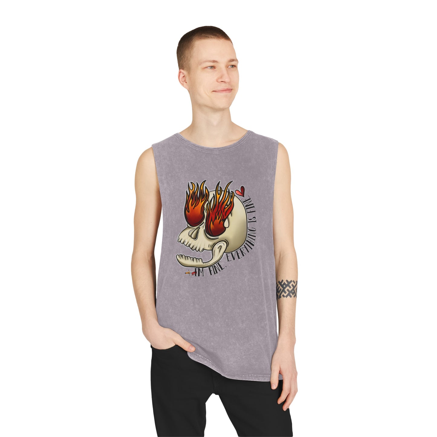 Silly Skull Stonewash Tank Top