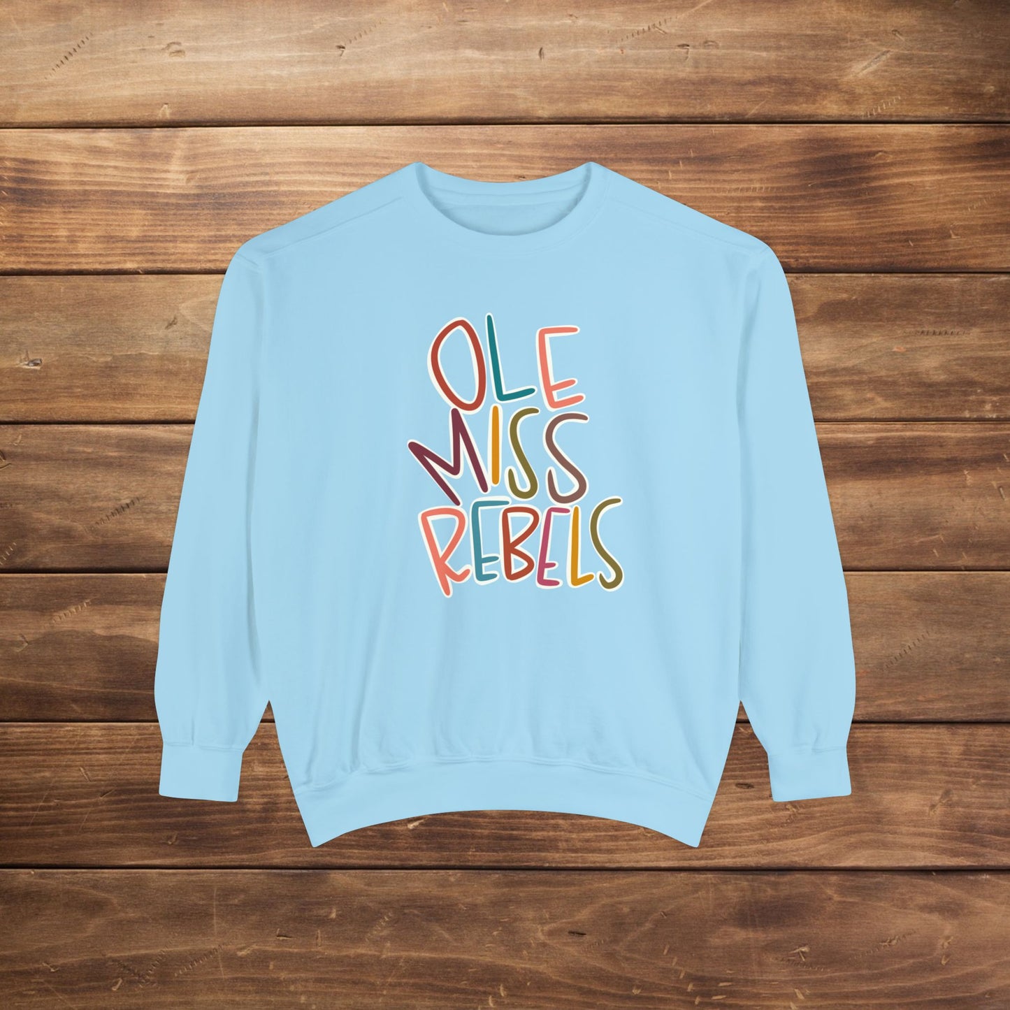 Women's Multi-Colored Ole Miss Garment-Dyed Sweatshirt