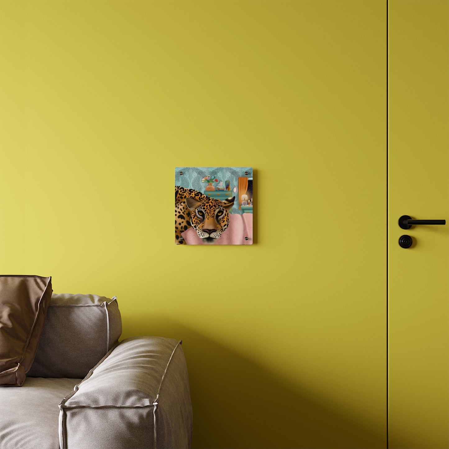 "Lounging Leopard" - Acrylic Wall Art Panel