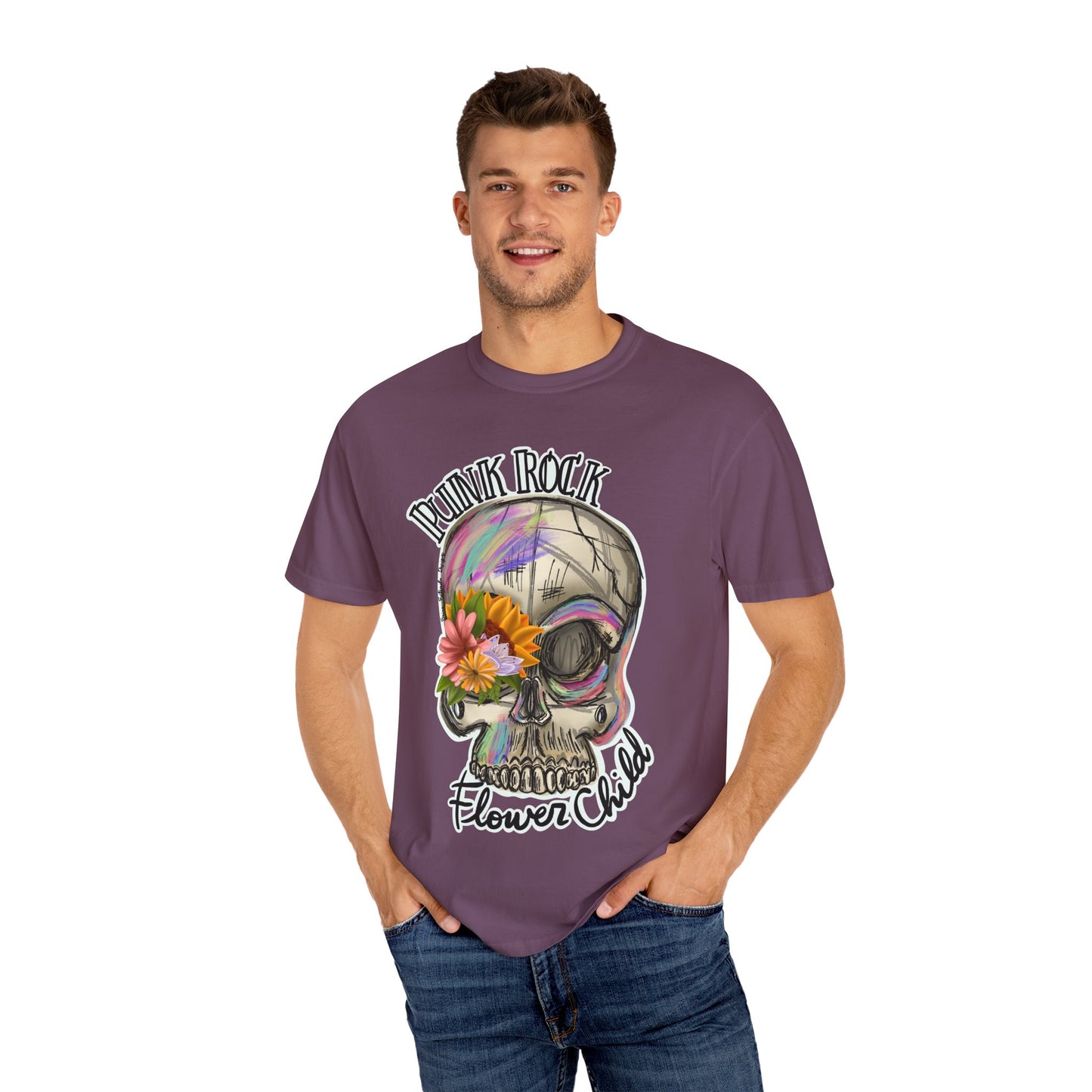 Punk Rock Flower Child T-Shirt - Unisex Graphic Tee