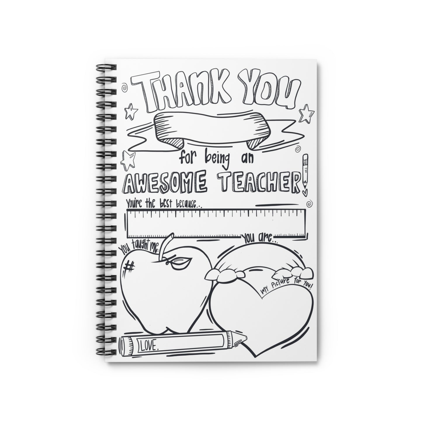 Teacher Appreciation ColorMe Spiral Notebook - Ruled Line