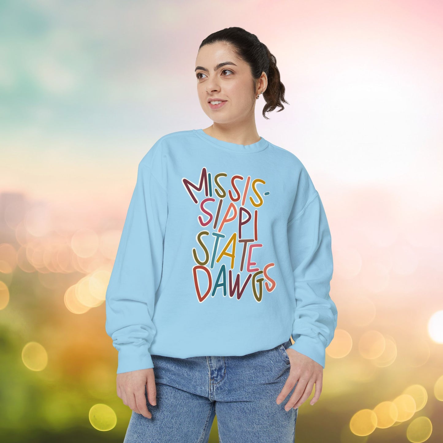 Women's Multi-Colored MS State Garment-Dyed Sweatshirt