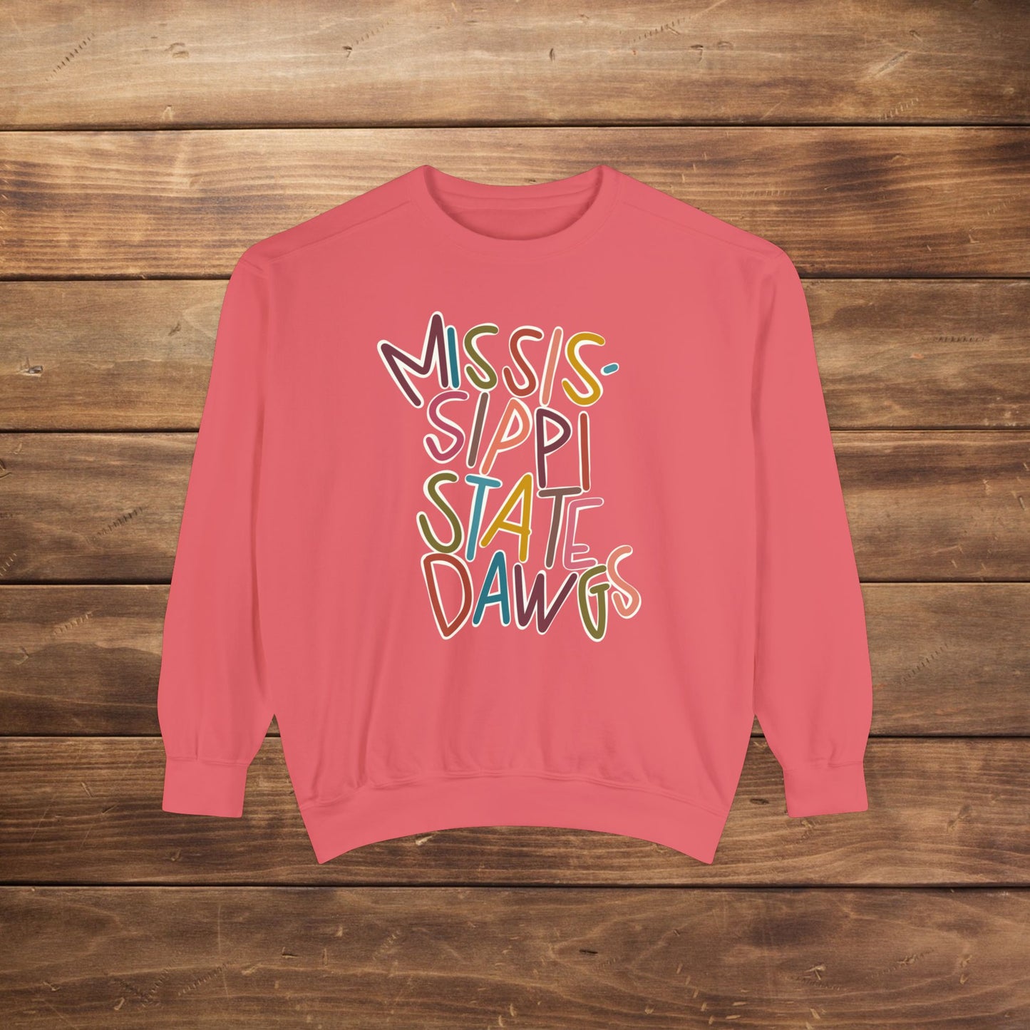 Women's Multi-Colored MS State Garment-Dyed Sweatshirt
