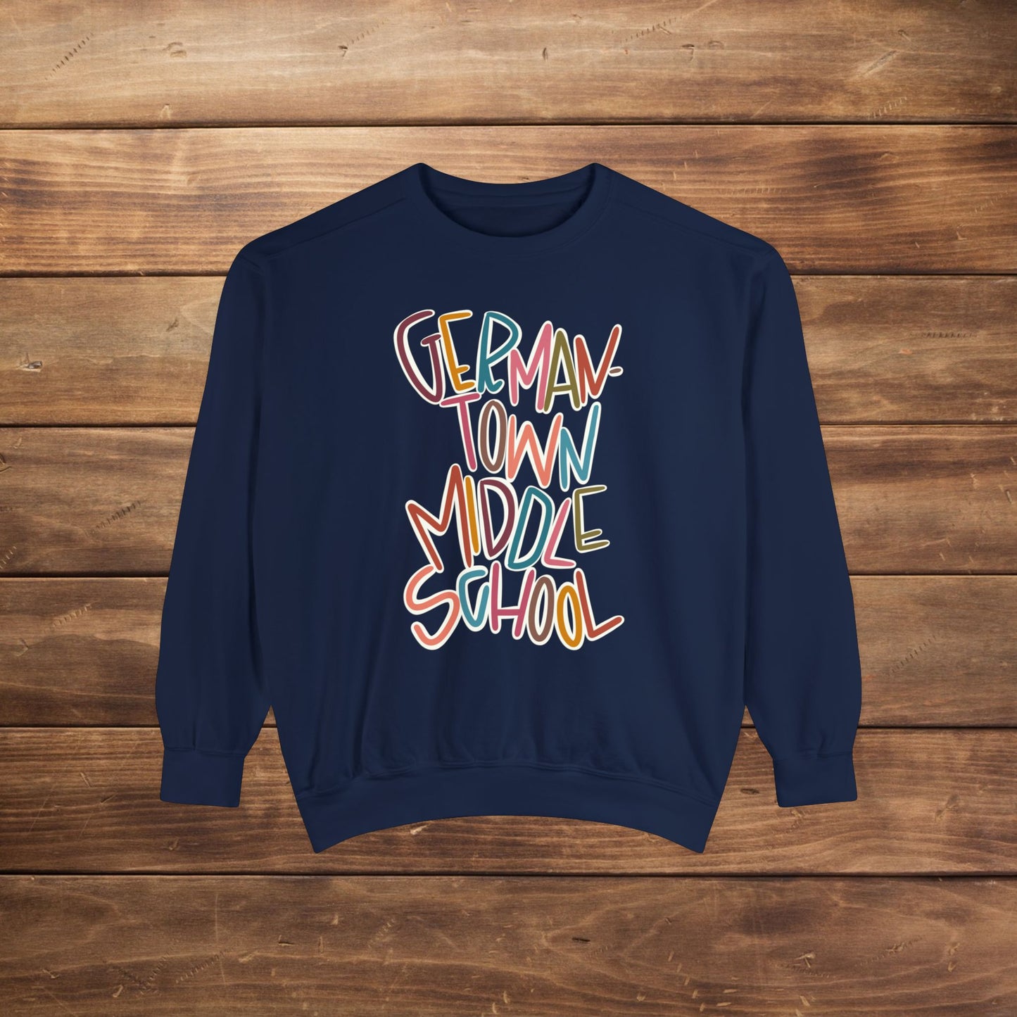 Women's Multi-Colored Germantown Middle School Garment-Dyed Sweatshirt